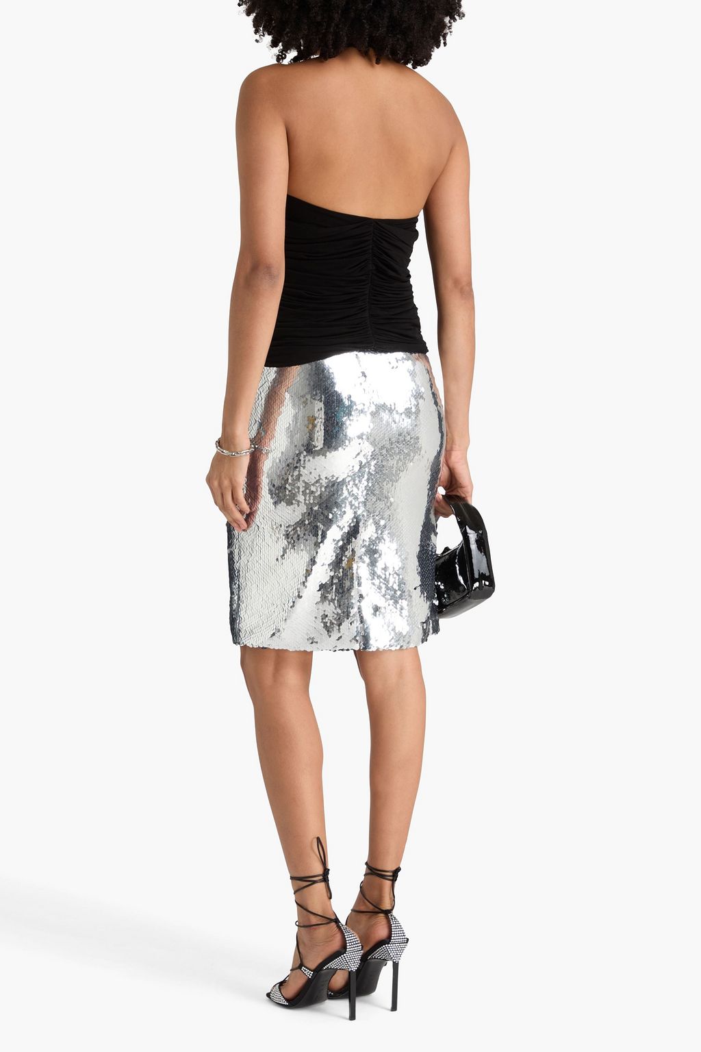 MAGDA BUTRYM Cold-shoulder ruched cupro-blend jersey top