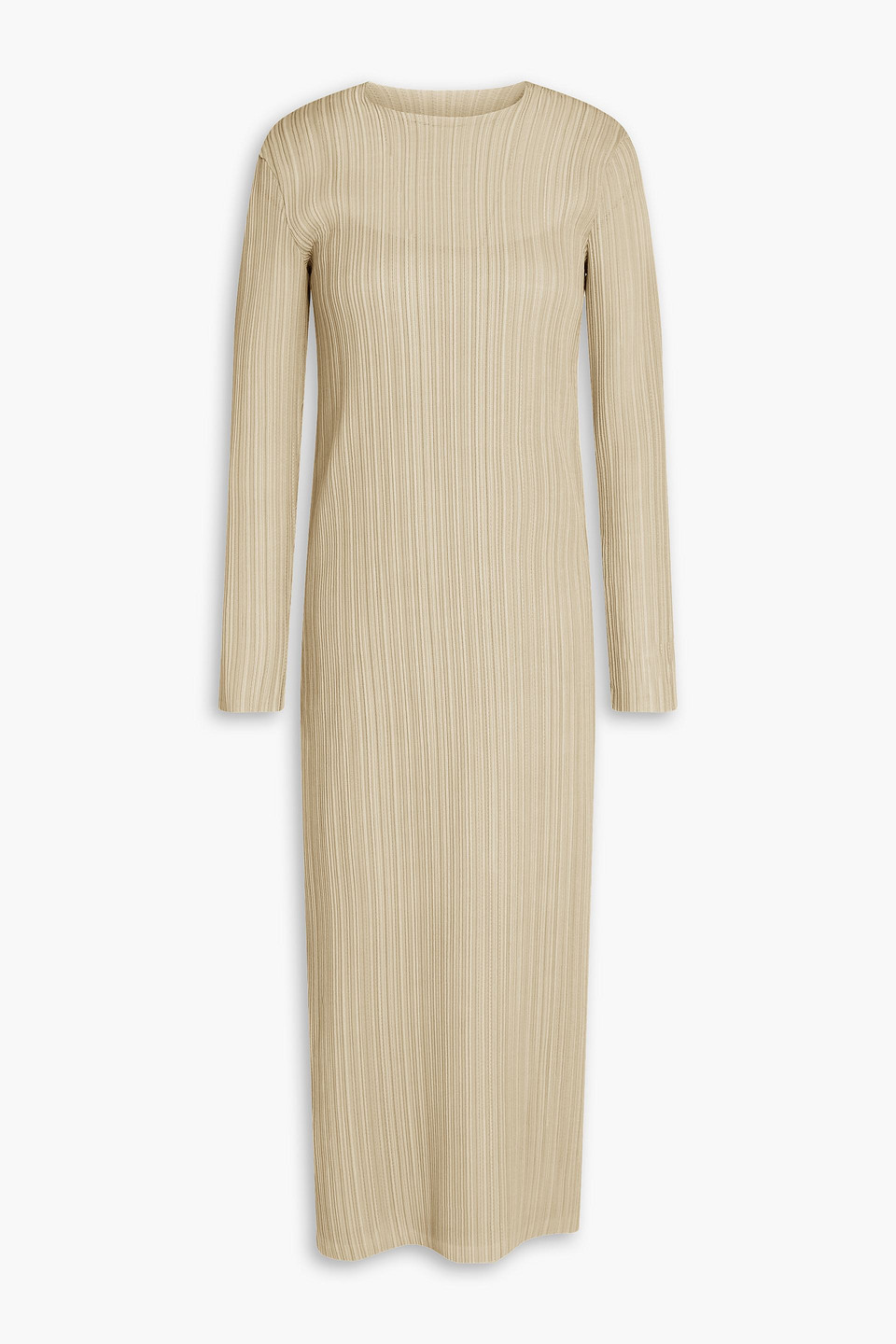vince. - plissé-gauze midi dress - green - xs