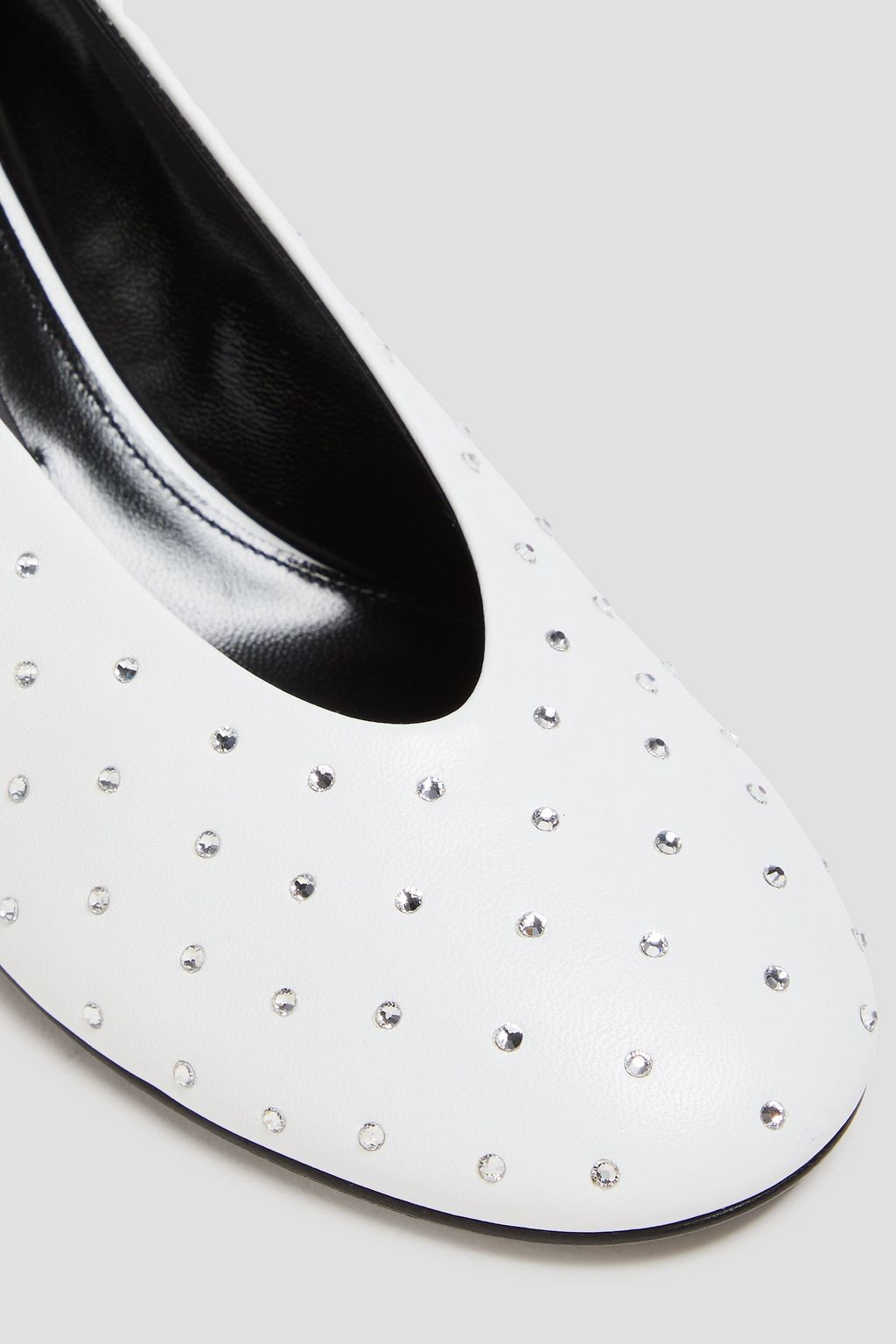 SERGIO ROSSI Crystal-embellished leather pumps