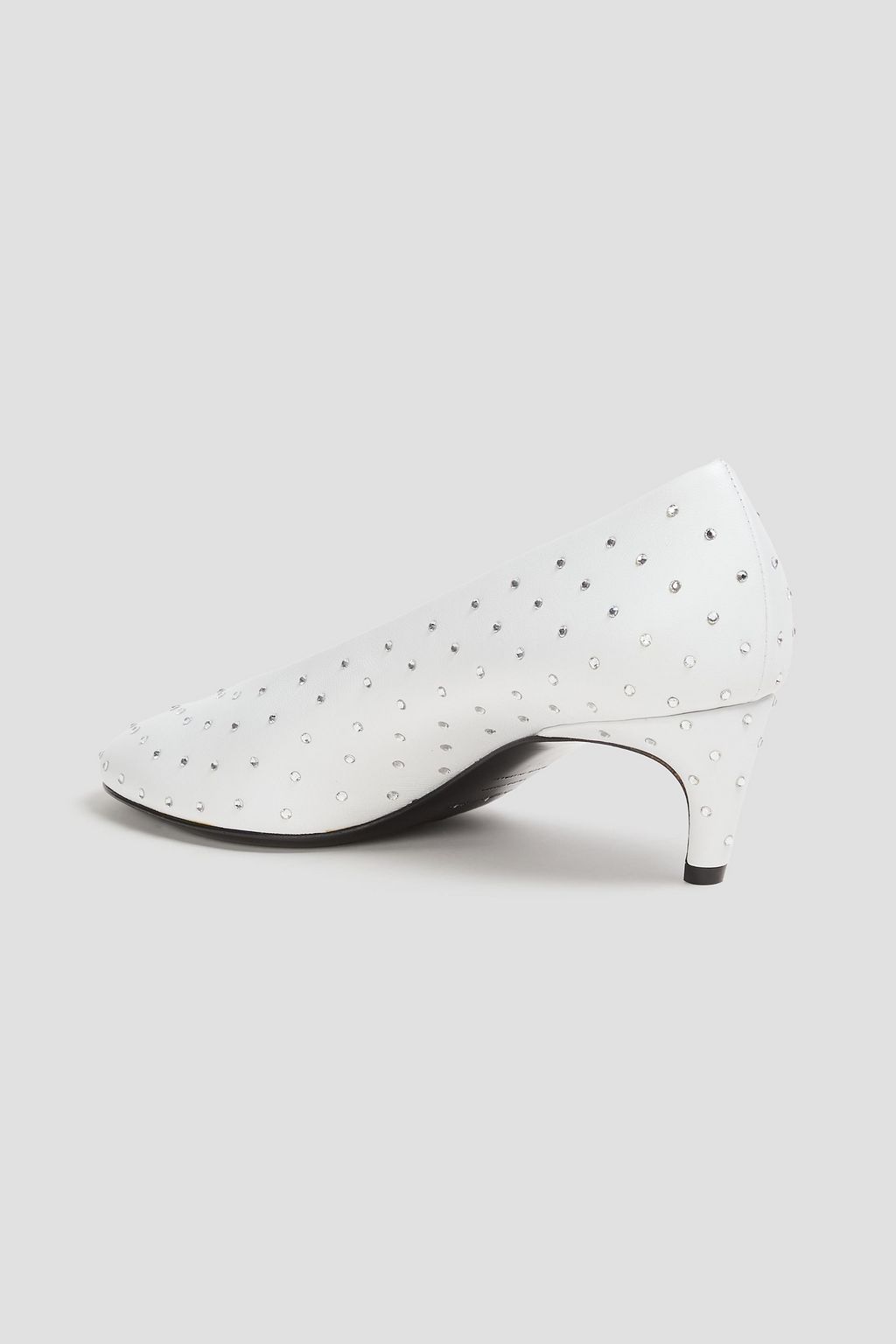 SERGIO ROSSI Crystal-embellished leather pumps