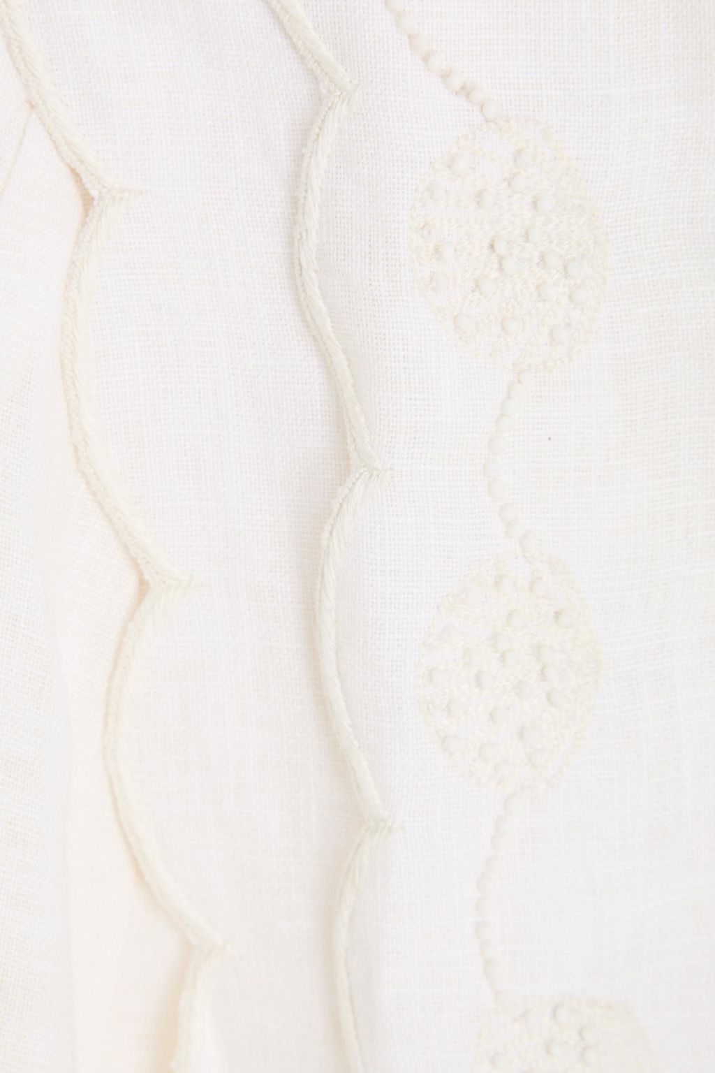 SALONI Marlowe embellished linen top