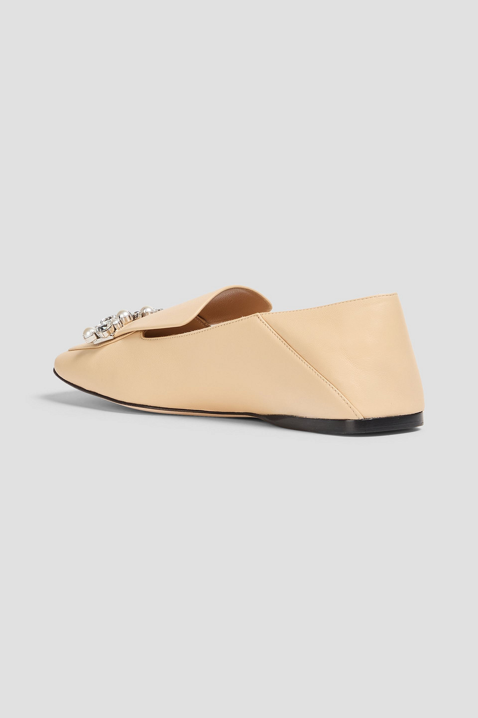  Sergio Rossi - Embellished Leather Loafers - Neutral - Eu 37 