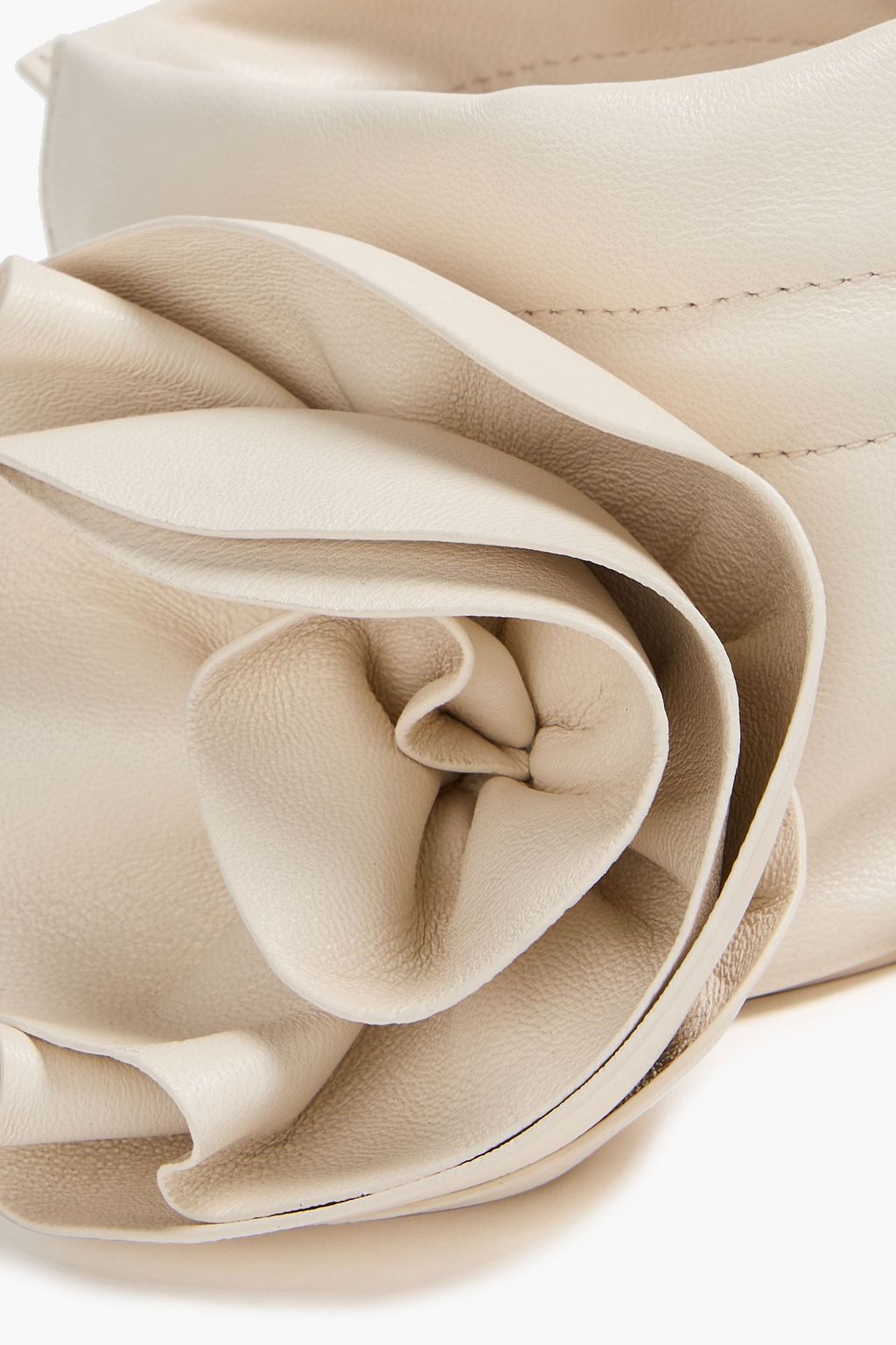 MAGDA BUTRYM Floral-appliquéd leather bucket bag