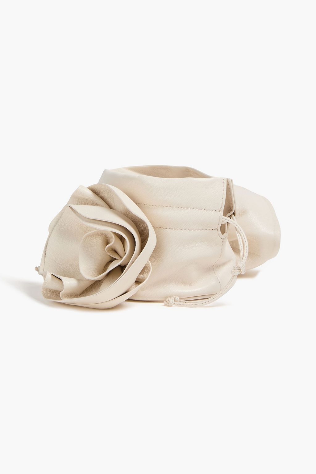 MAGDA BUTRYM Floral-appliquéd leather bucket bag