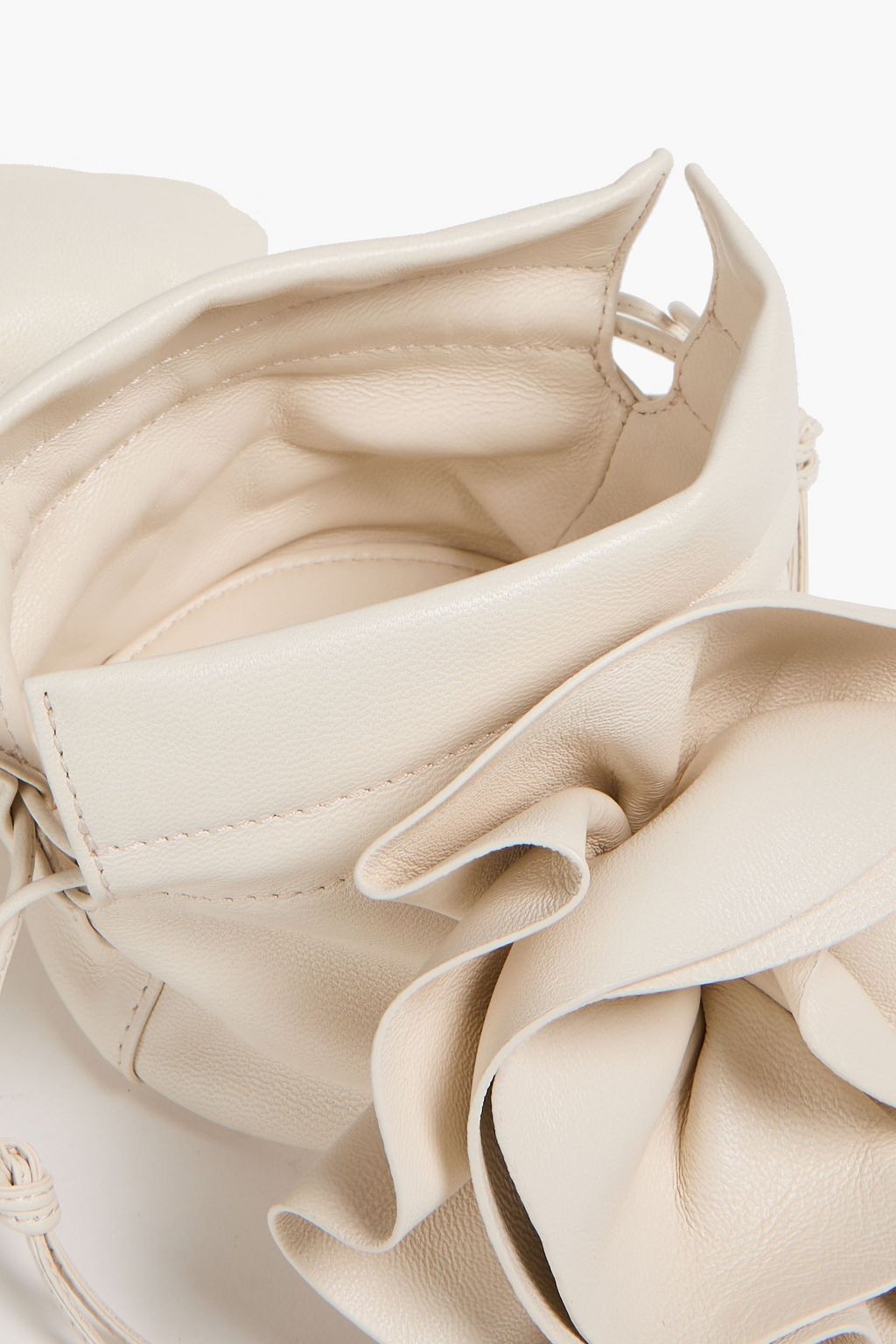MAGDA BUTRYM Floral-appliquéd leather bucket bag
