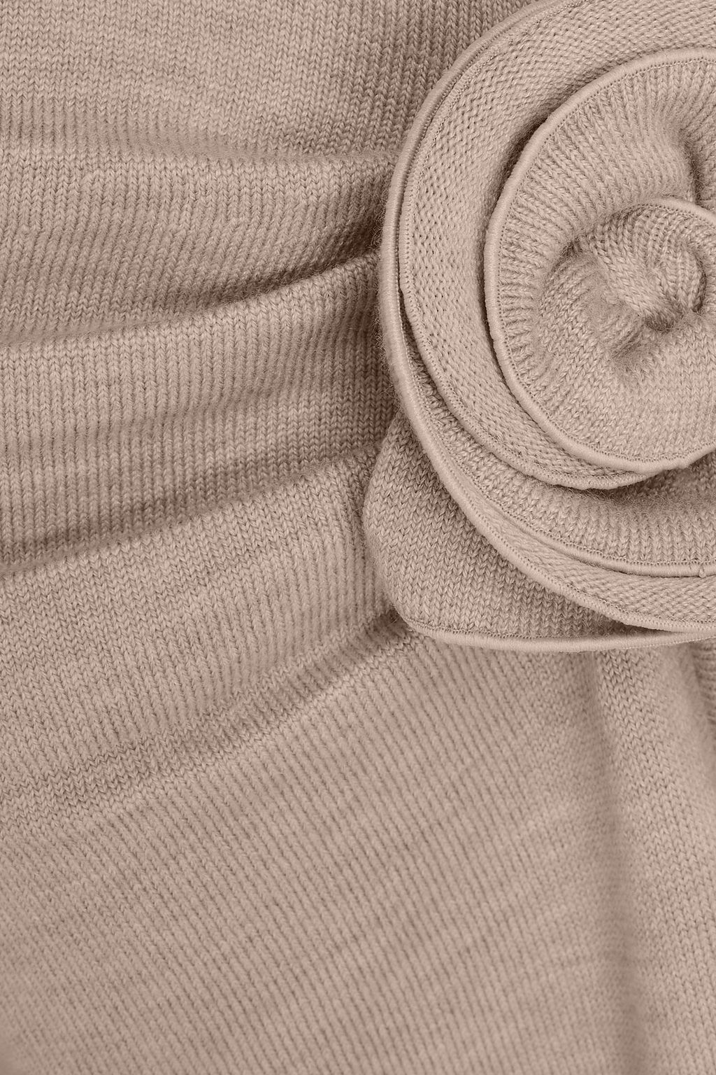 MAGDA BUTRYM Floral-appliquéd wool, silk and cashmere-blend midi dress