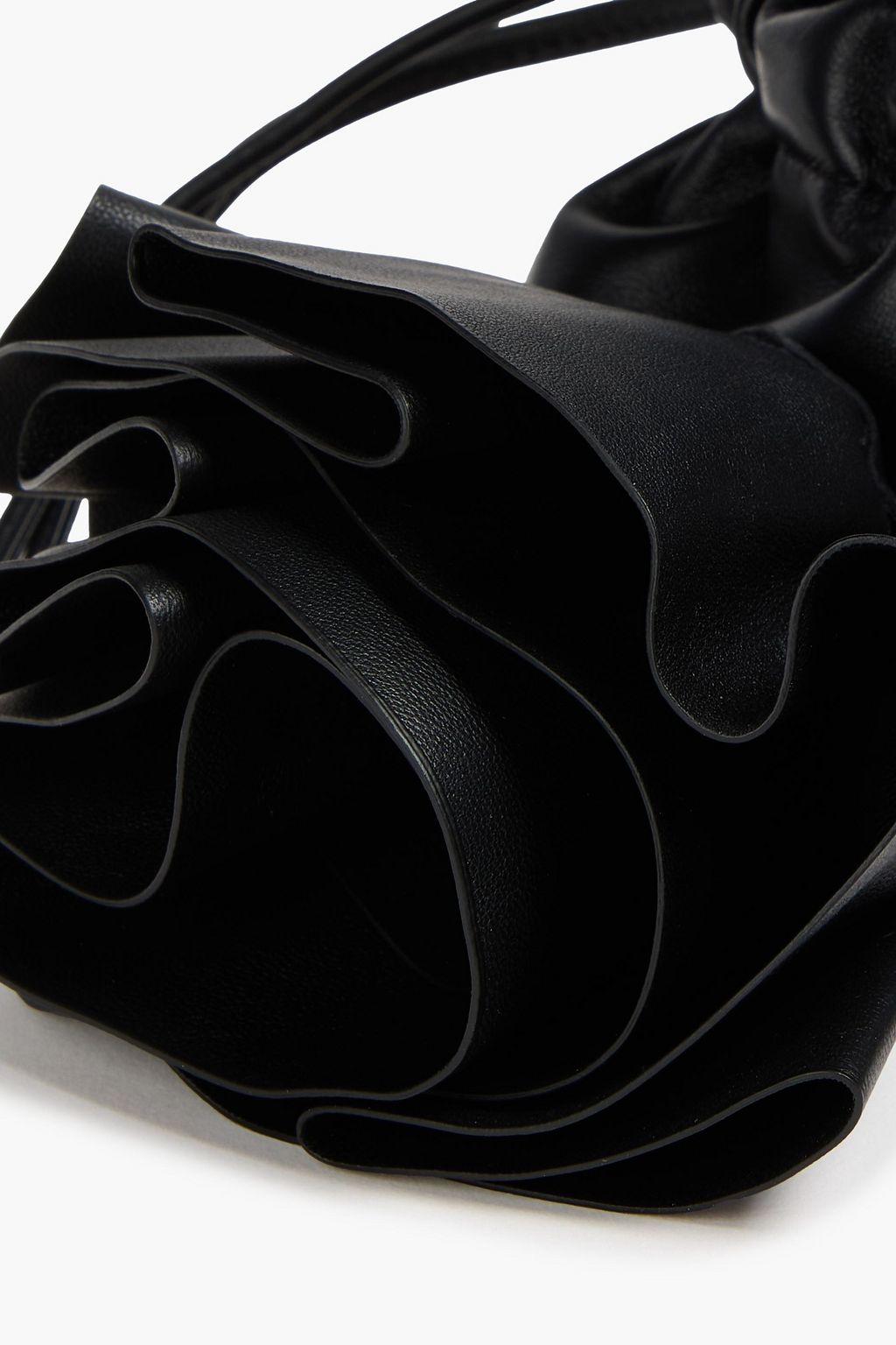 MAGDA BUTRYM Floral-appliquéd leather bucket bag