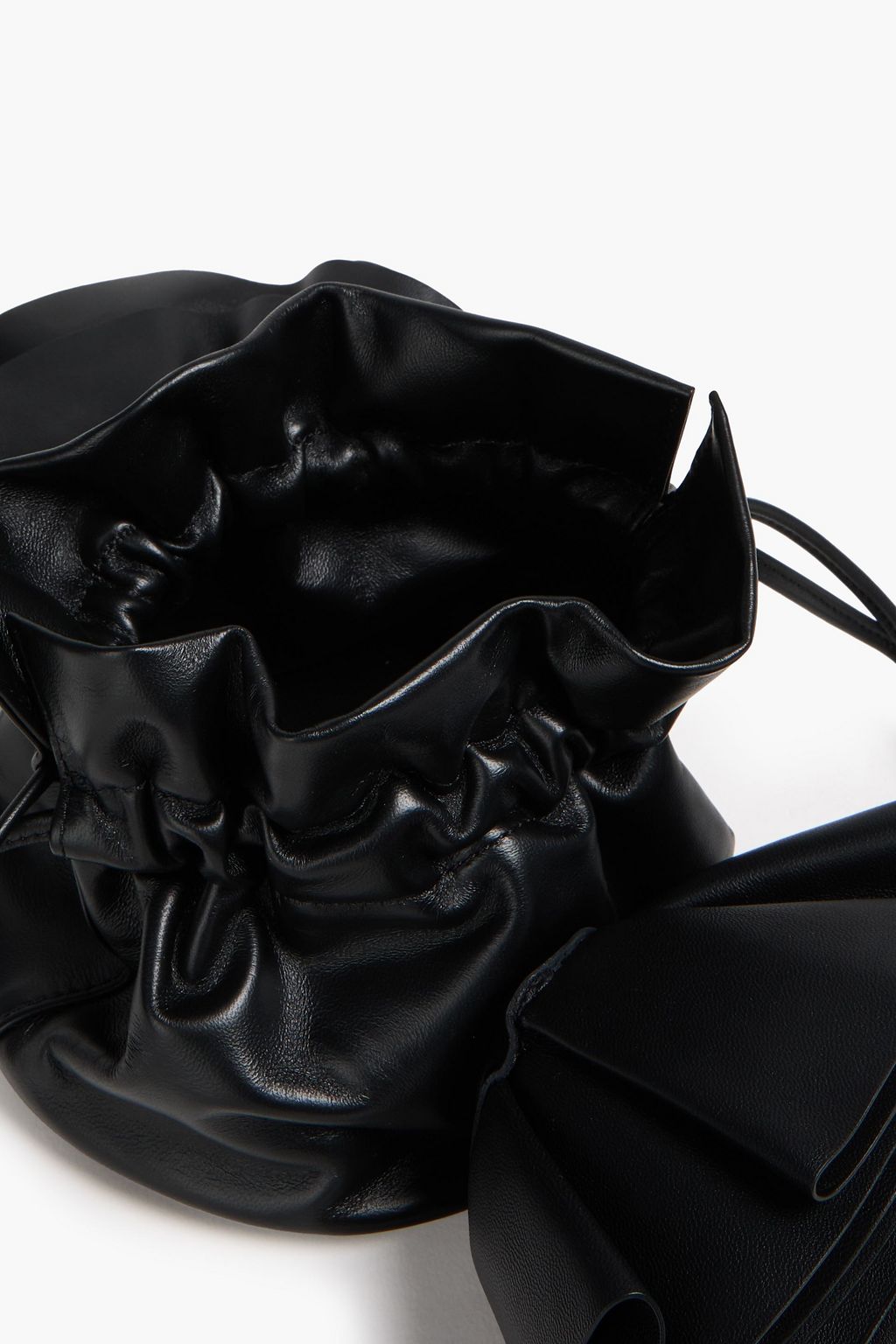 MAGDA BUTRYM Floral-appliquéd leather bucket bag