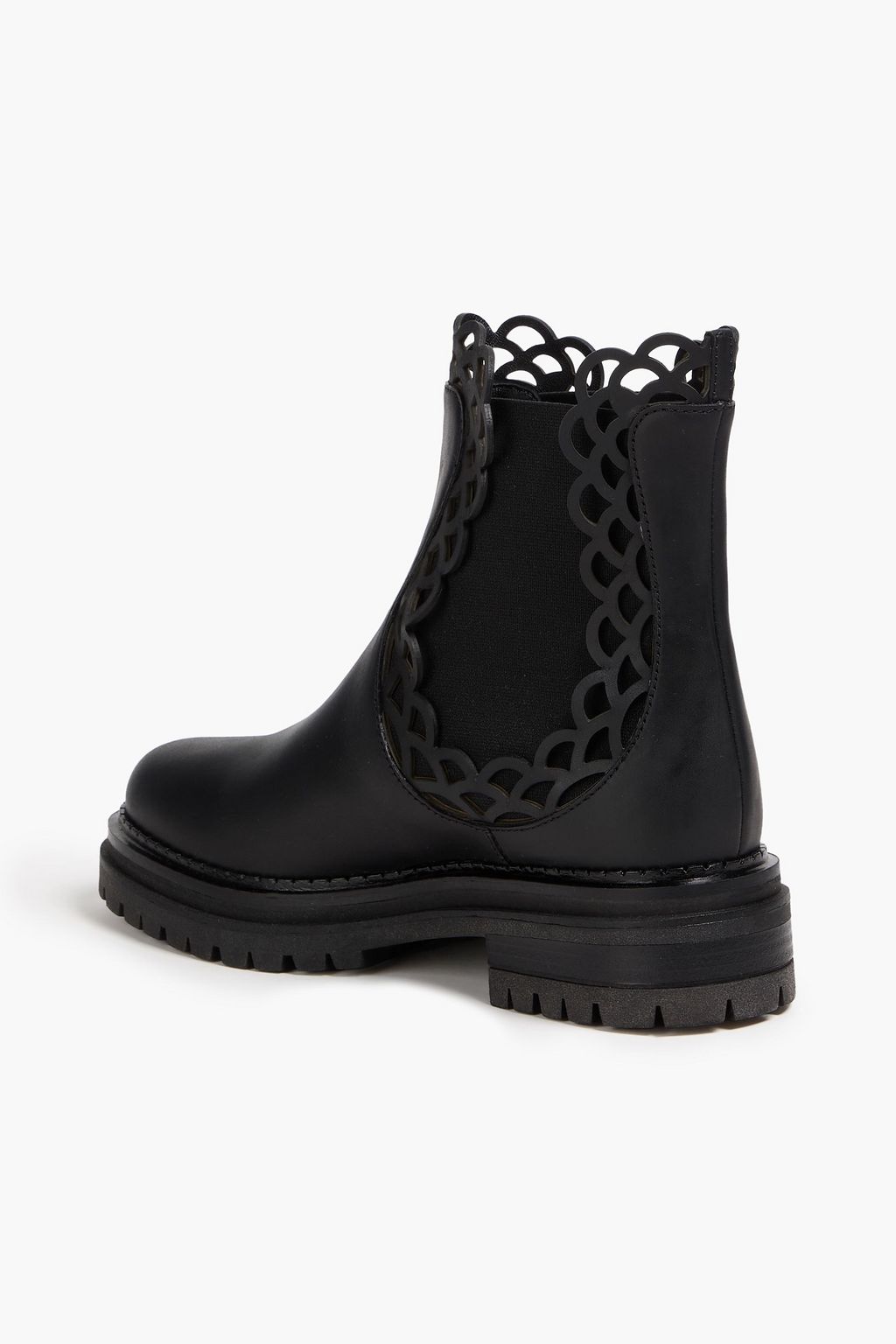 SERGIO ROSSI Laser-cut leather Chelsea boots