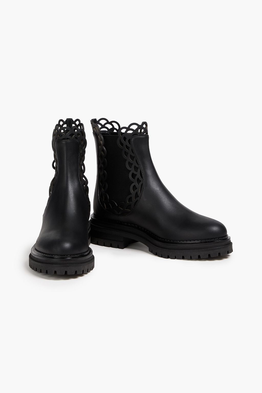SERGIO ROSSI Laser-cut leather Chelsea boots