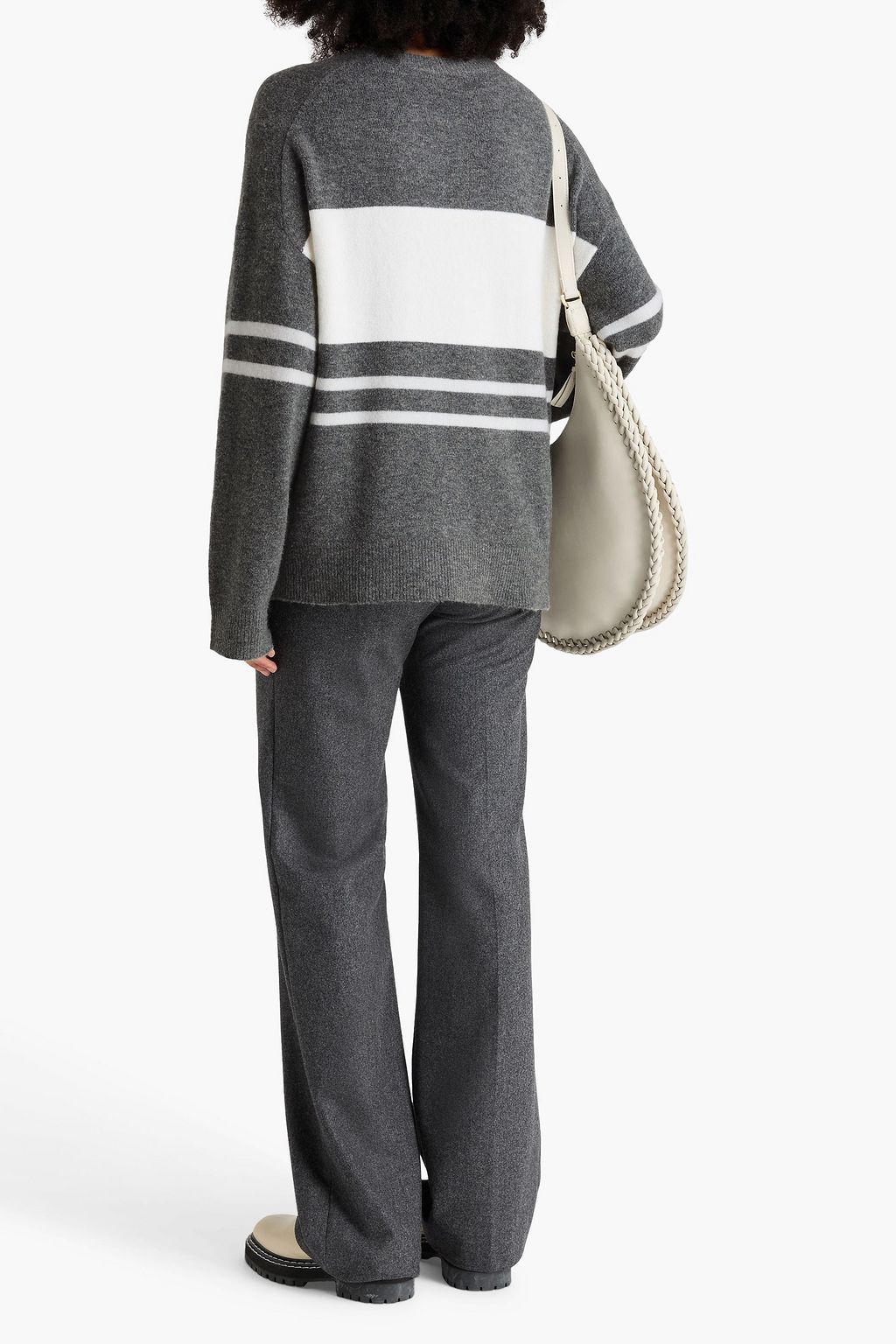 THEORY Striped merino wool-blend sweater