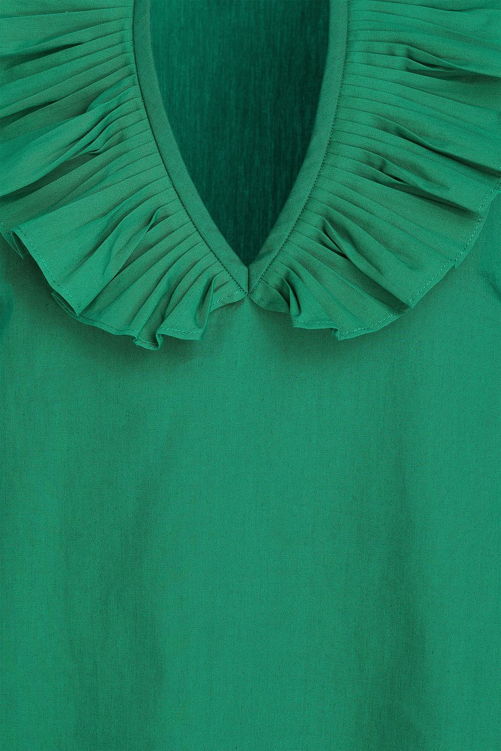 SALONI コットン ミニワンピース ラッフル付き