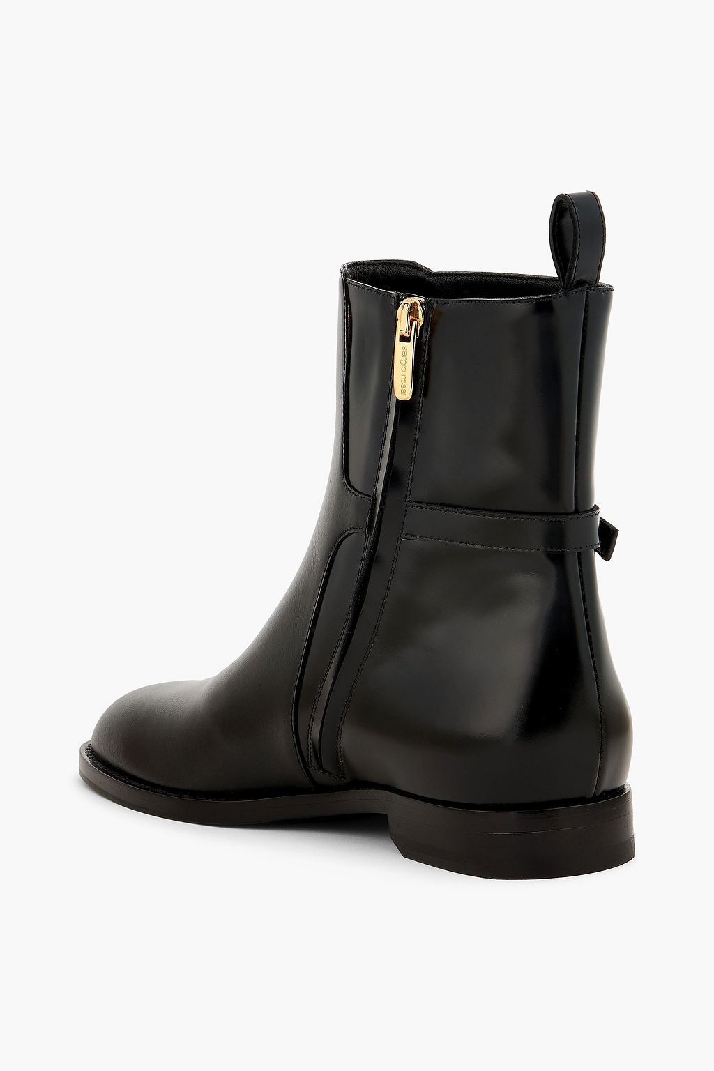 SERGIO ROSSI Buckled leather ankle boots