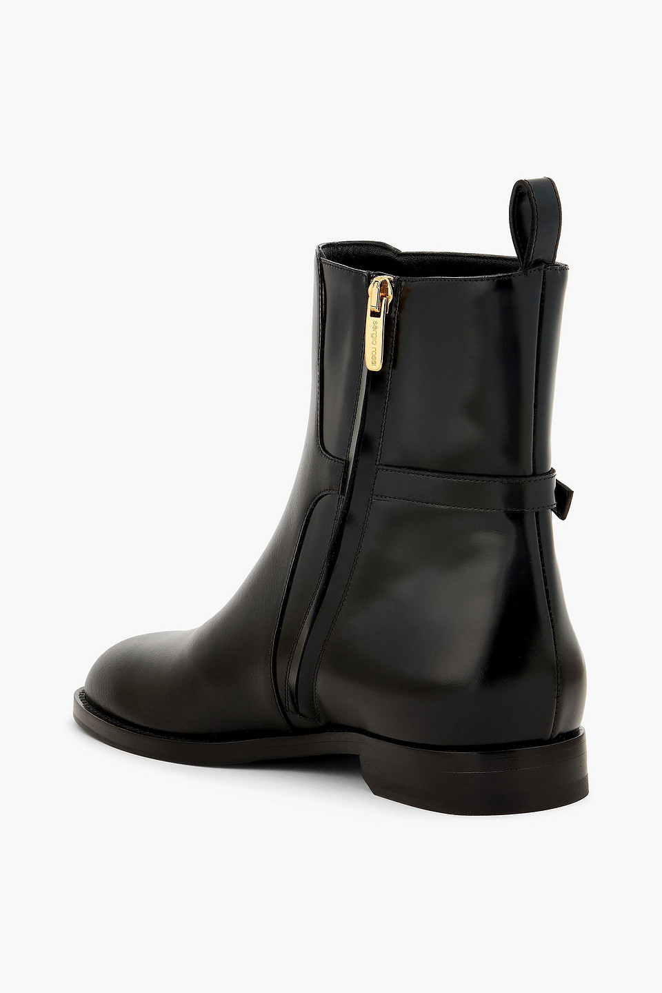  Sergio Rossi - Buckled Leather Ankle Boots - Black - Eu 36 
