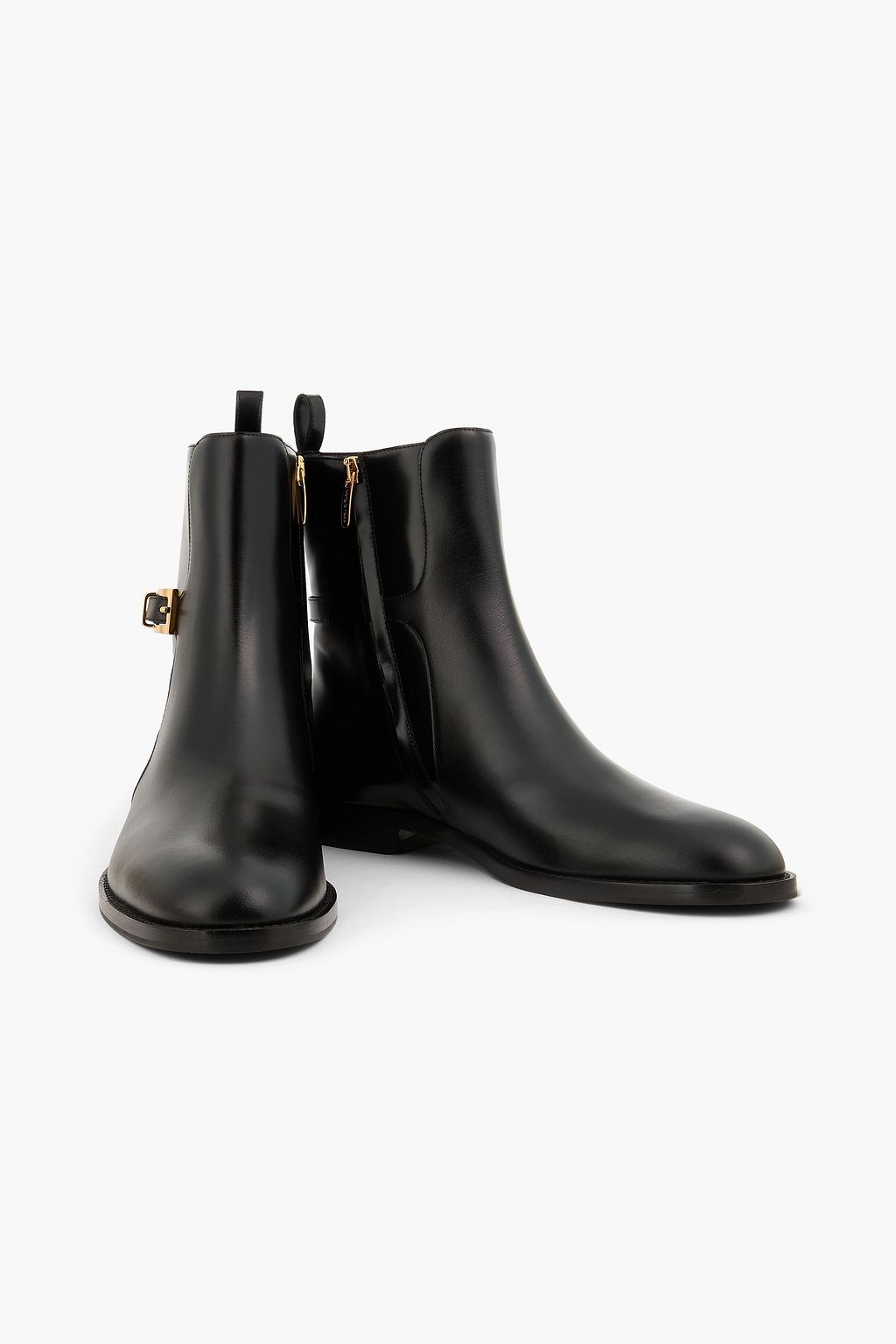SERGIO ROSSI Buckled leather ankle boots