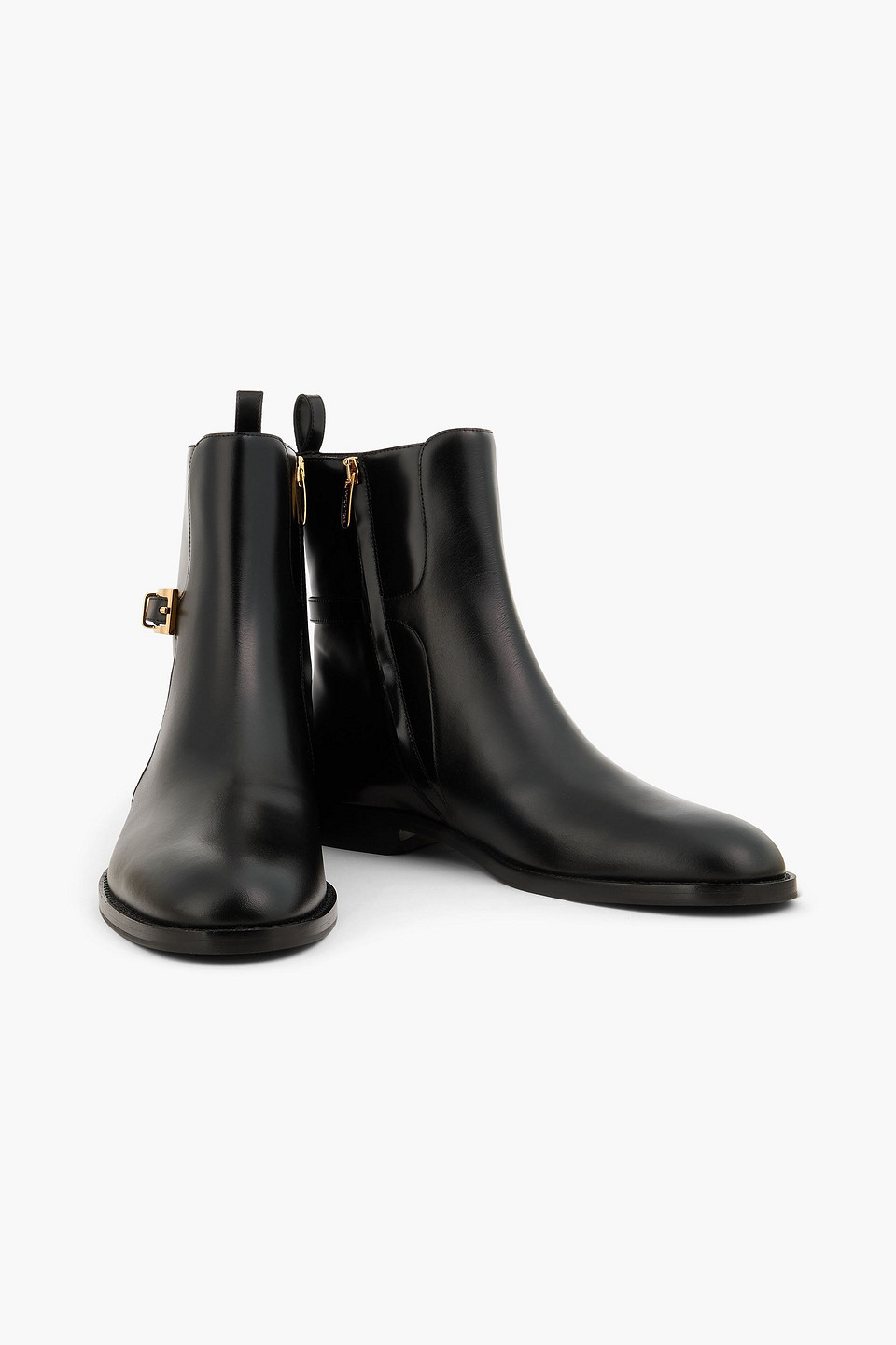  Sergio Rossi - Buckled Leather Ankle Boots - Black - Eu 36 