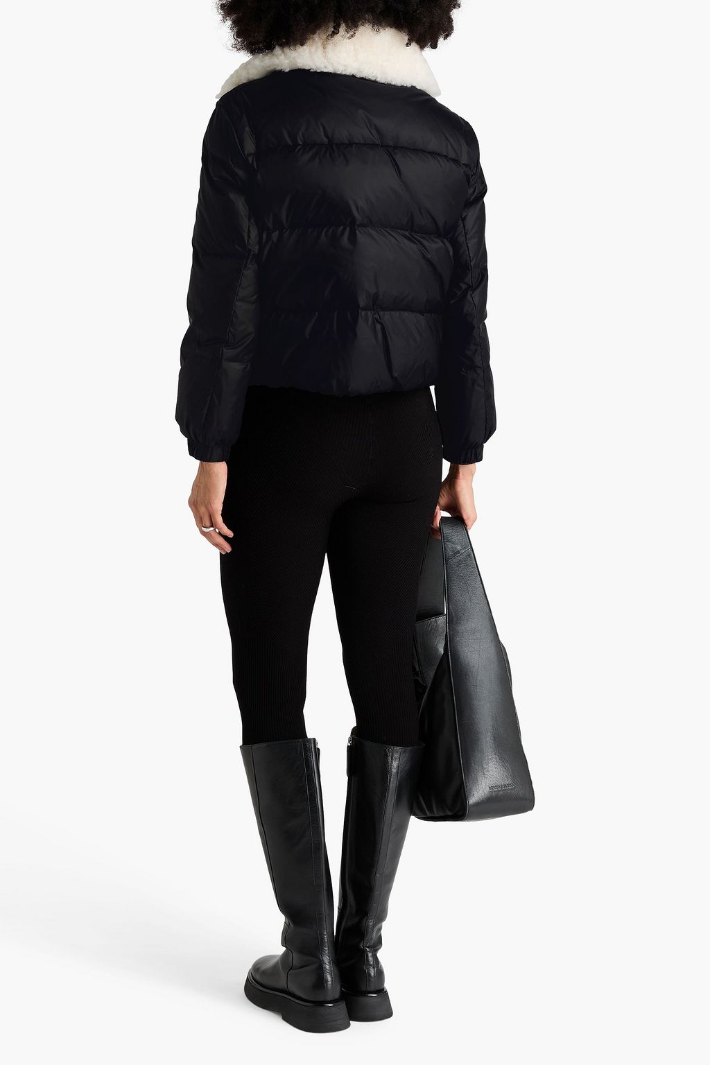 THEORY Shearling-trimmed quilted shell down jacket