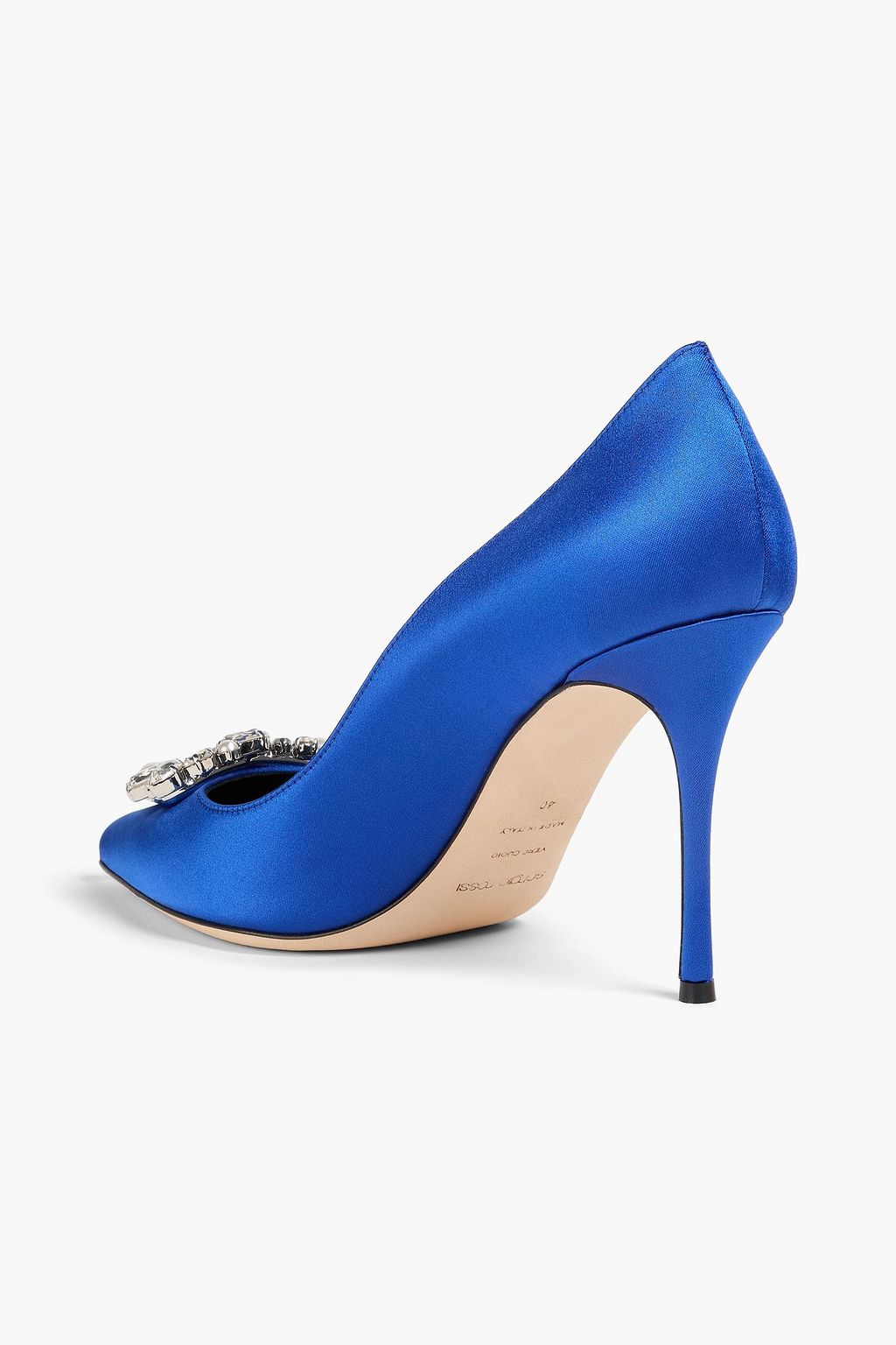 SERGIO ROSSI Embellished satin pumps