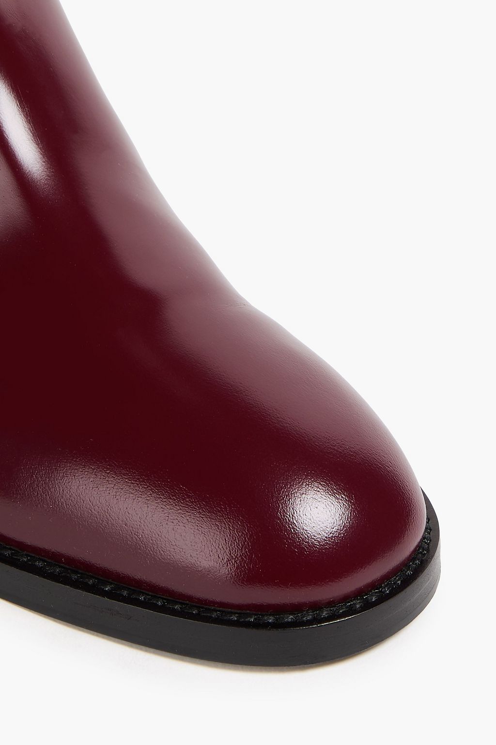 SERGIO ROSSI Buckled glossed-leather over-the-knee boots