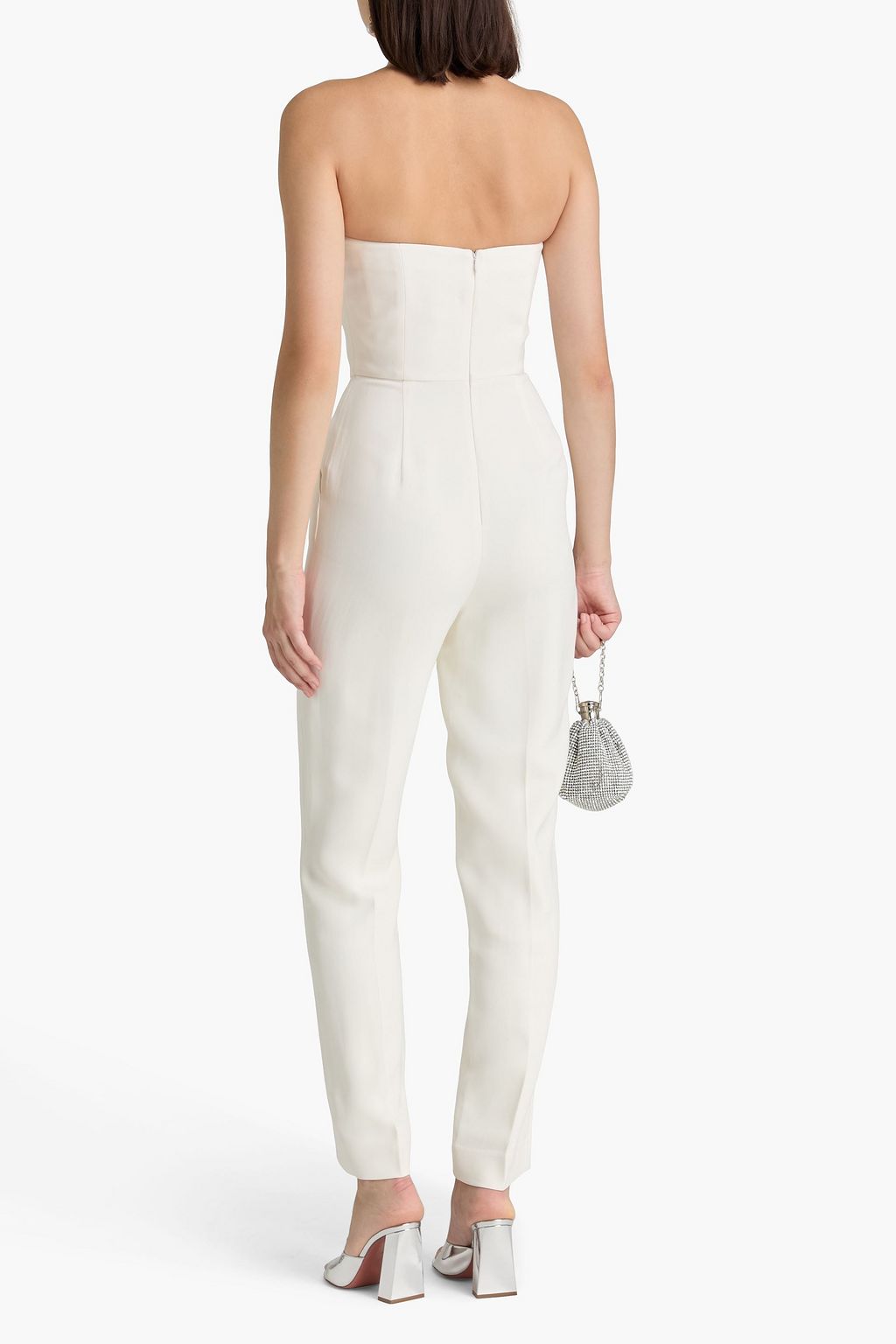 SALONI Sabine strapless embellished crepe jumpsuit