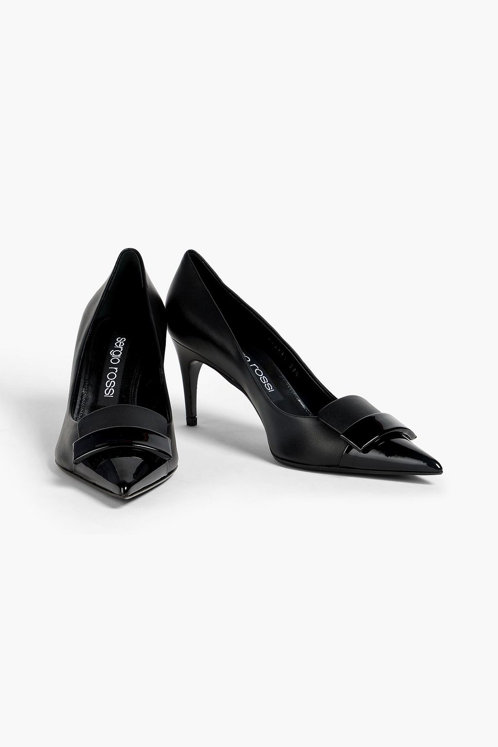 SERGIO ROSSI Embellished leather pumps