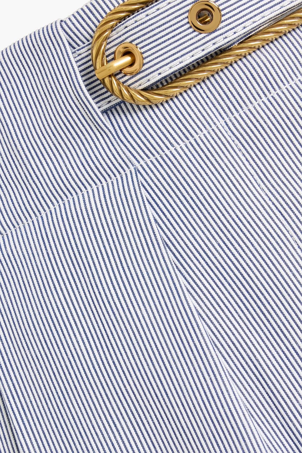 ZIMMERMANN Belted pinstriped cotton-blend wide-leg pants