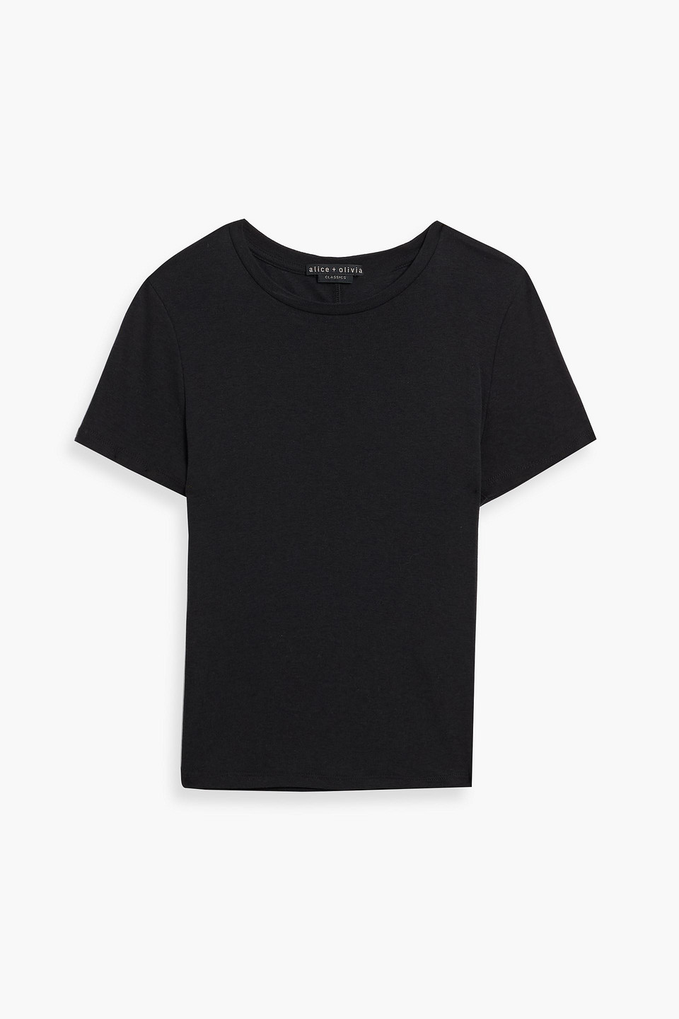 Alice And Olivia Cindy Lyocell And Cotton-blend Jersey T-shirt In Black