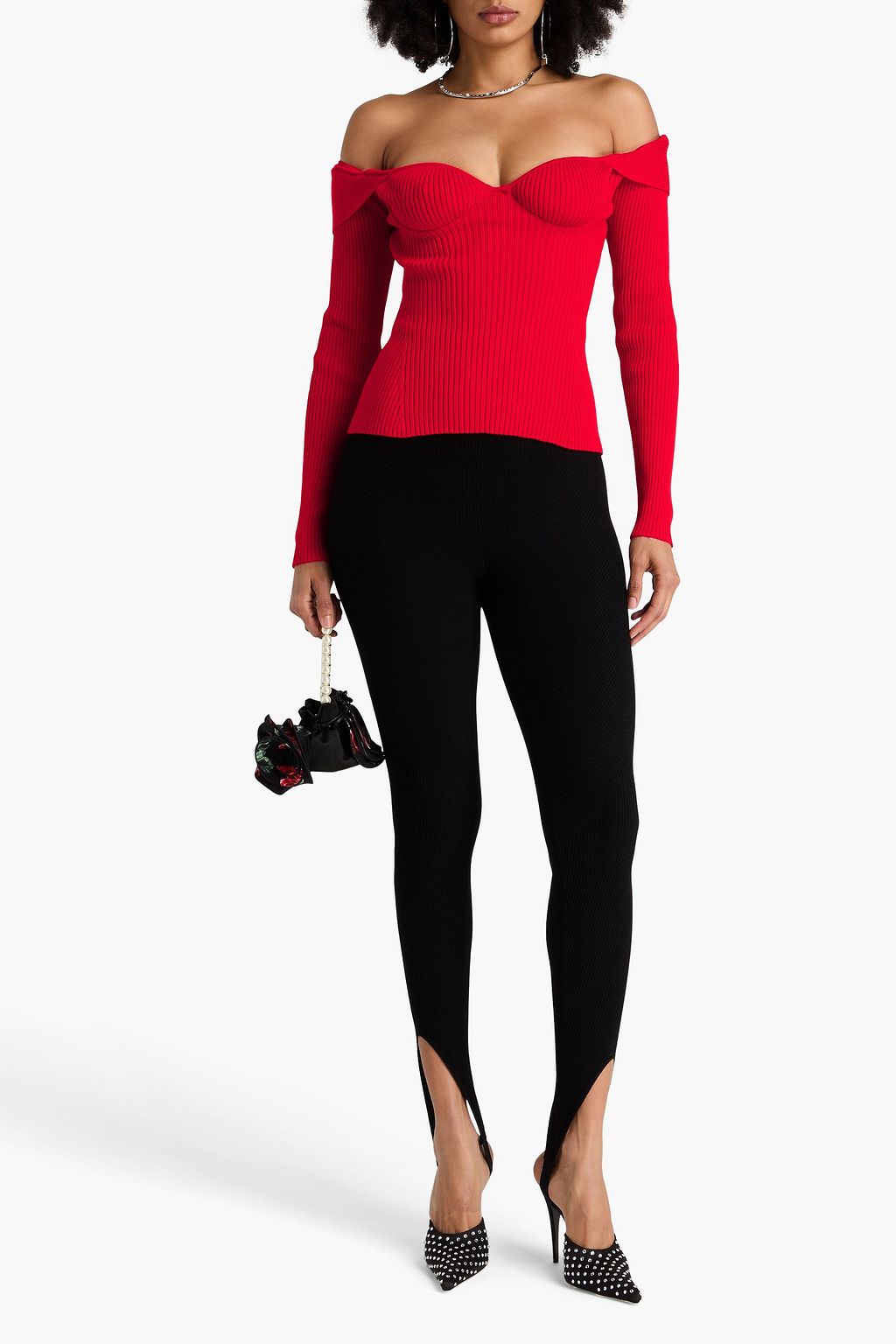 MAGDA BUTRYM Off-the-shoulder ribbed-knit top