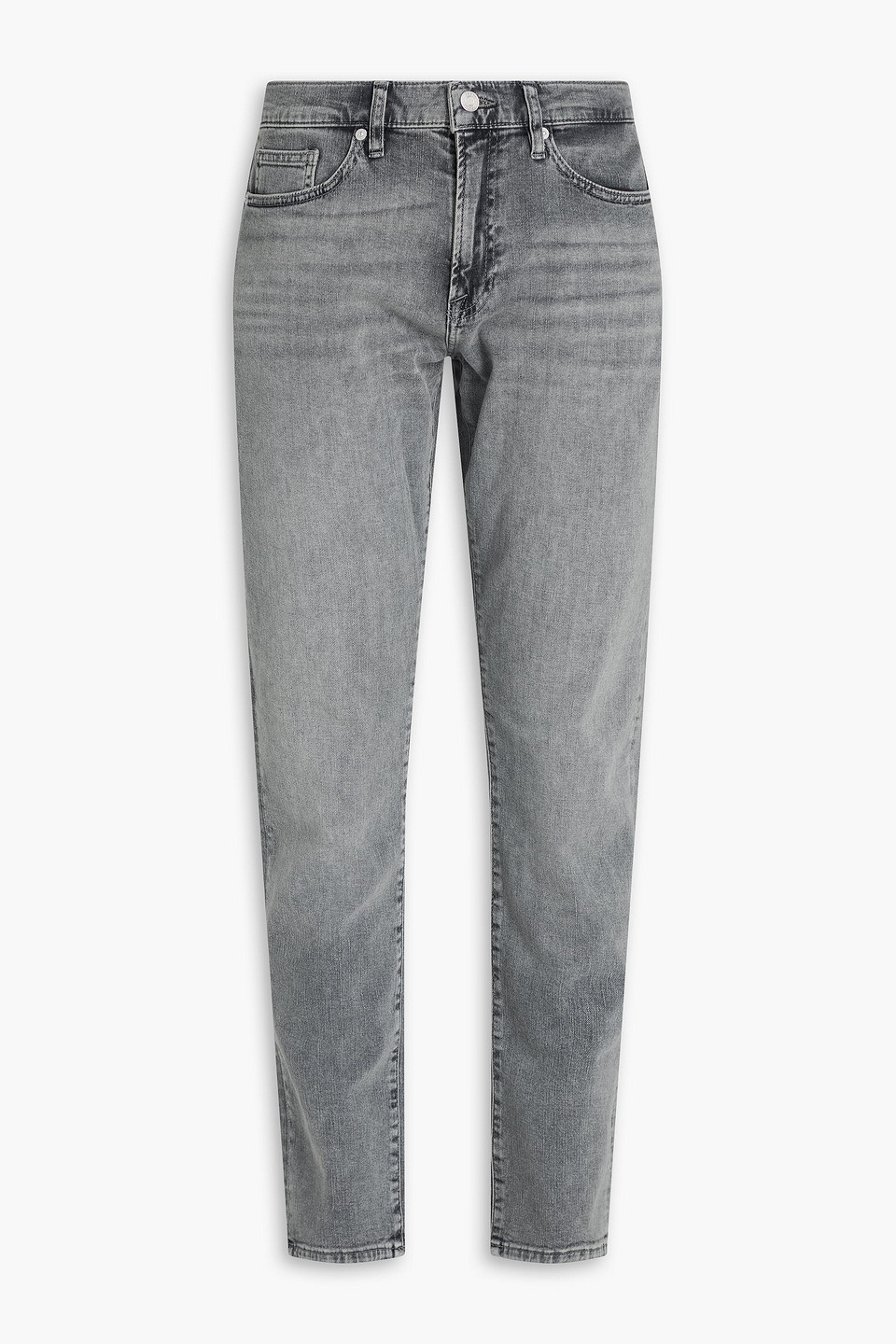 Frame L'homme Slim-fit Faded Denim Jeans In Gray