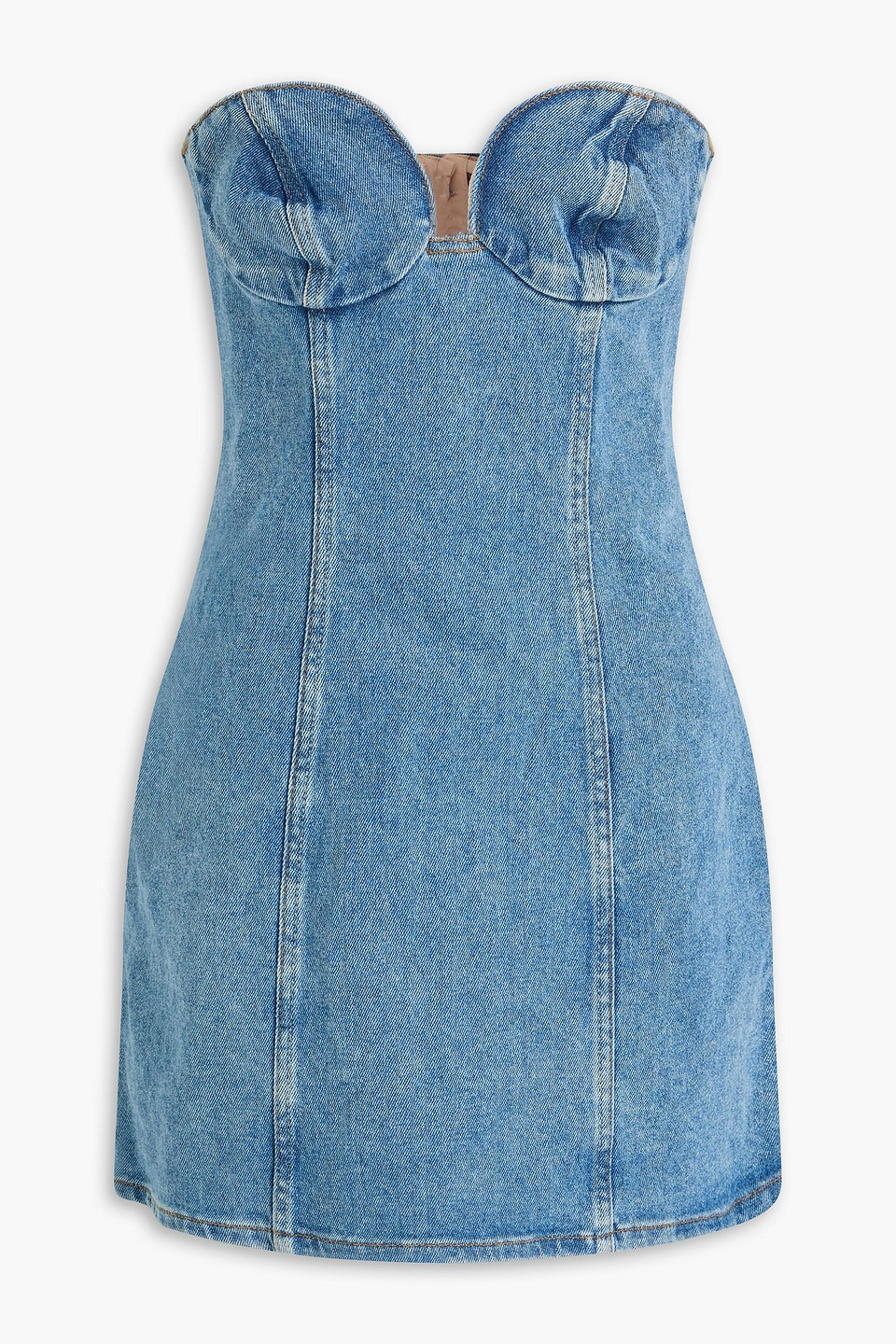 magda butrym - strapless denim mini dress - blue - fr 34