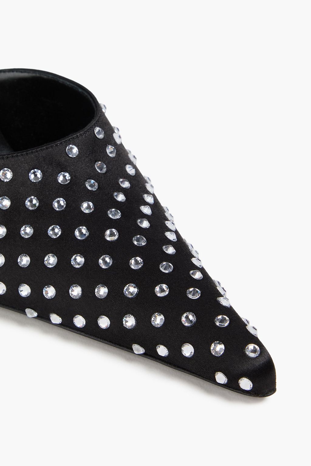 MAGDA BUTRYM Crystal-embellished satin mules