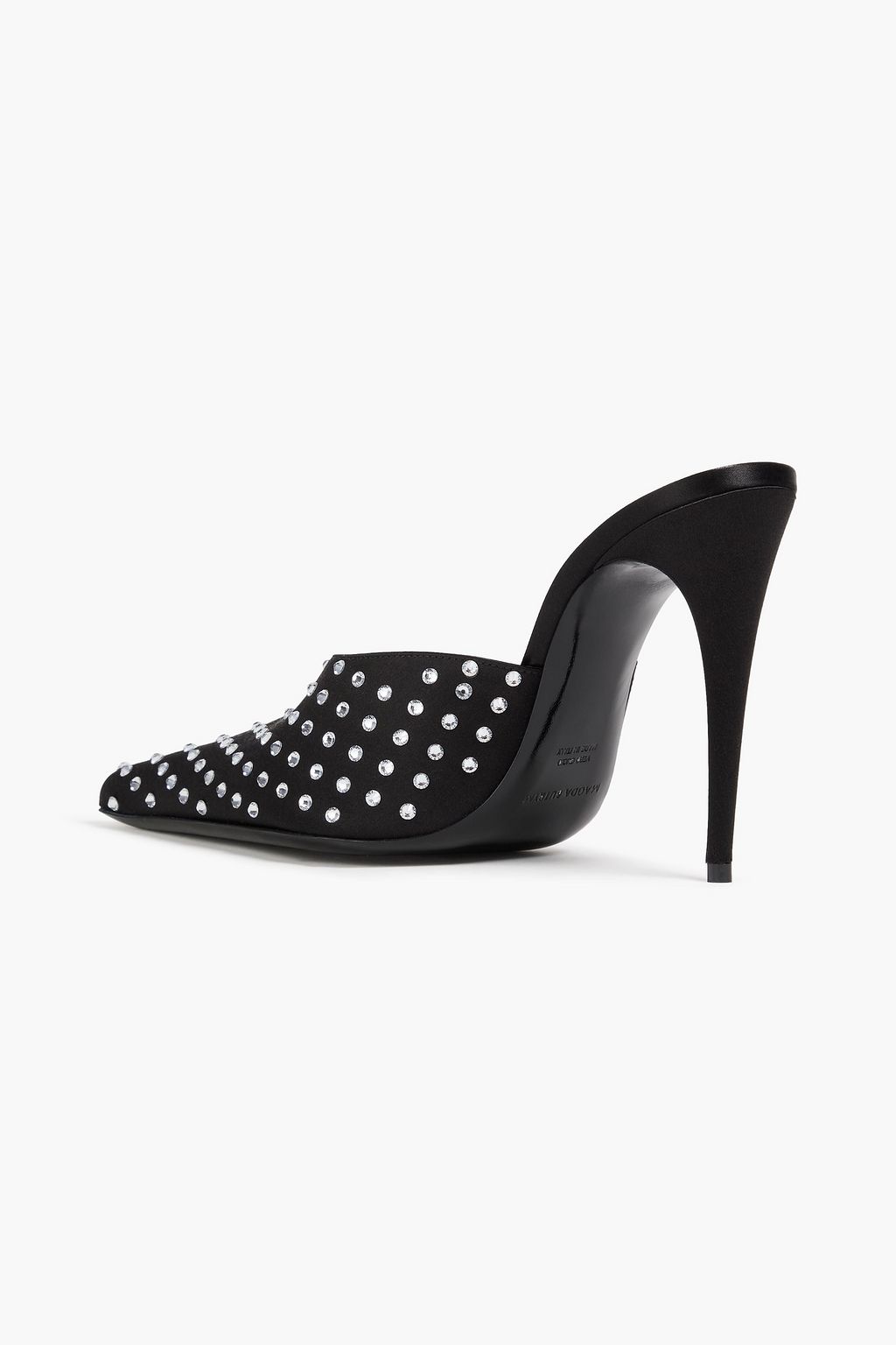 MAGDA BUTRYM Crystal-embellished satin mules