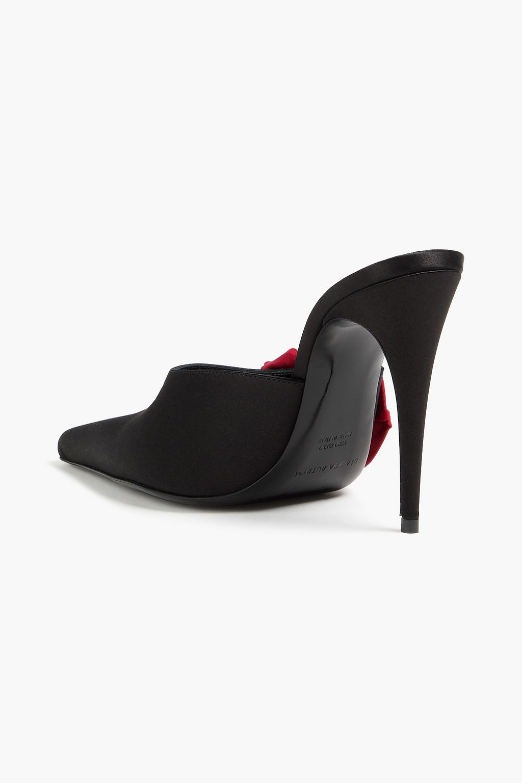 MAGDA BUTRYM Floral-appliquéd satin mules