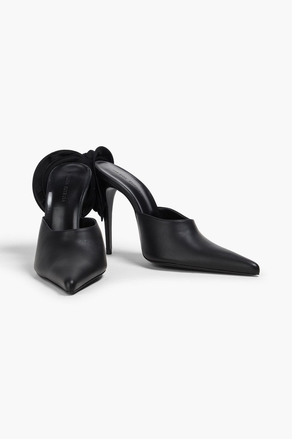 MAGDA BUTRYM Floral-appliquéd leather mules