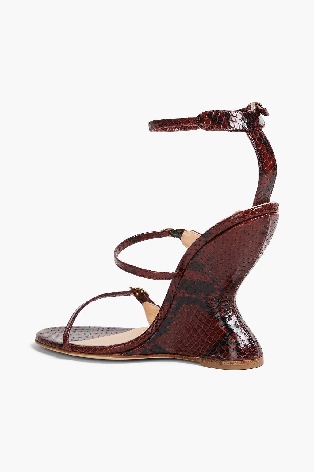 MAGDA BUTRYM Wedges aus Leder mit Schlangeneffekt