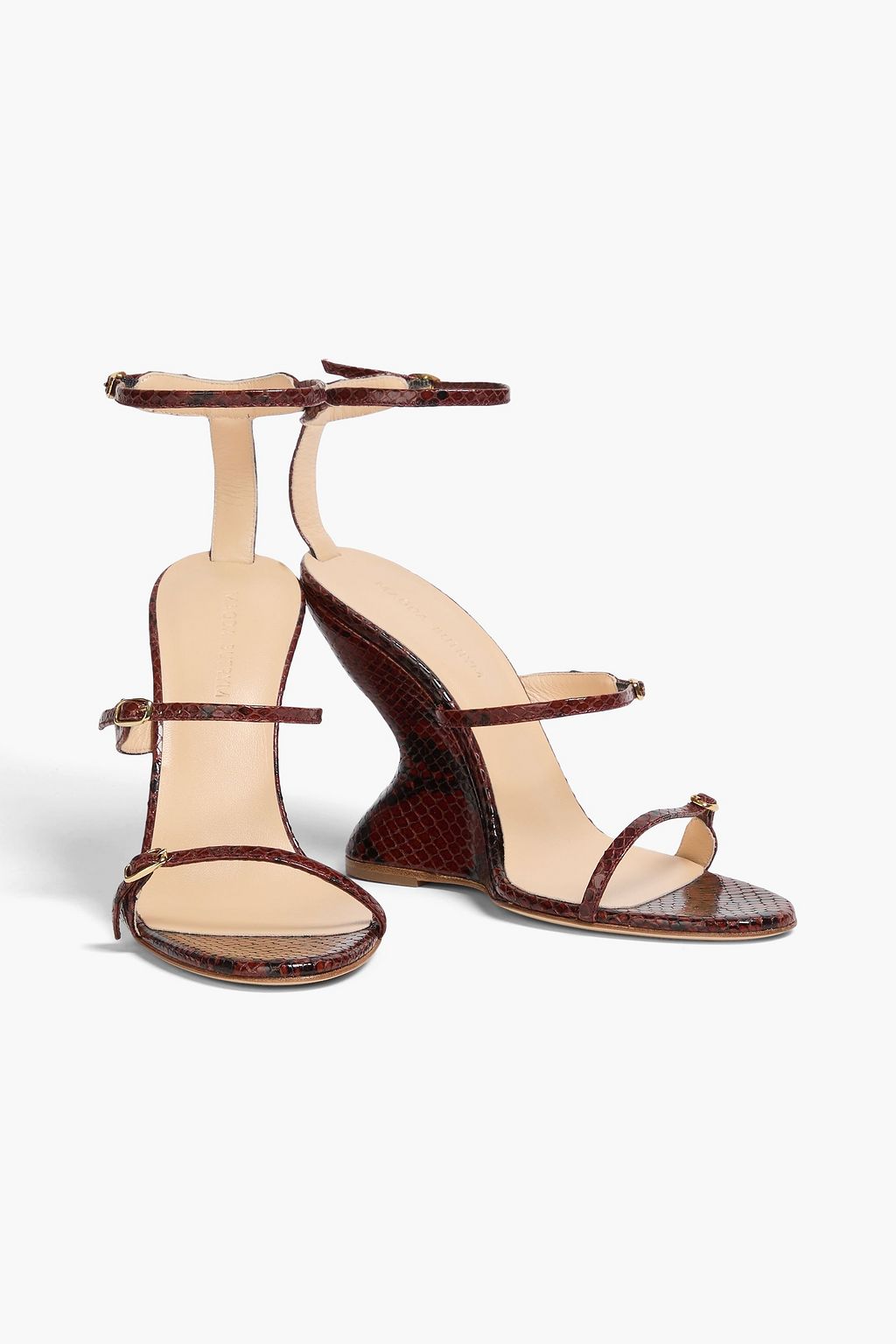 MAGDA BUTRYM Wedges aus Leder mit Schlangeneffekt