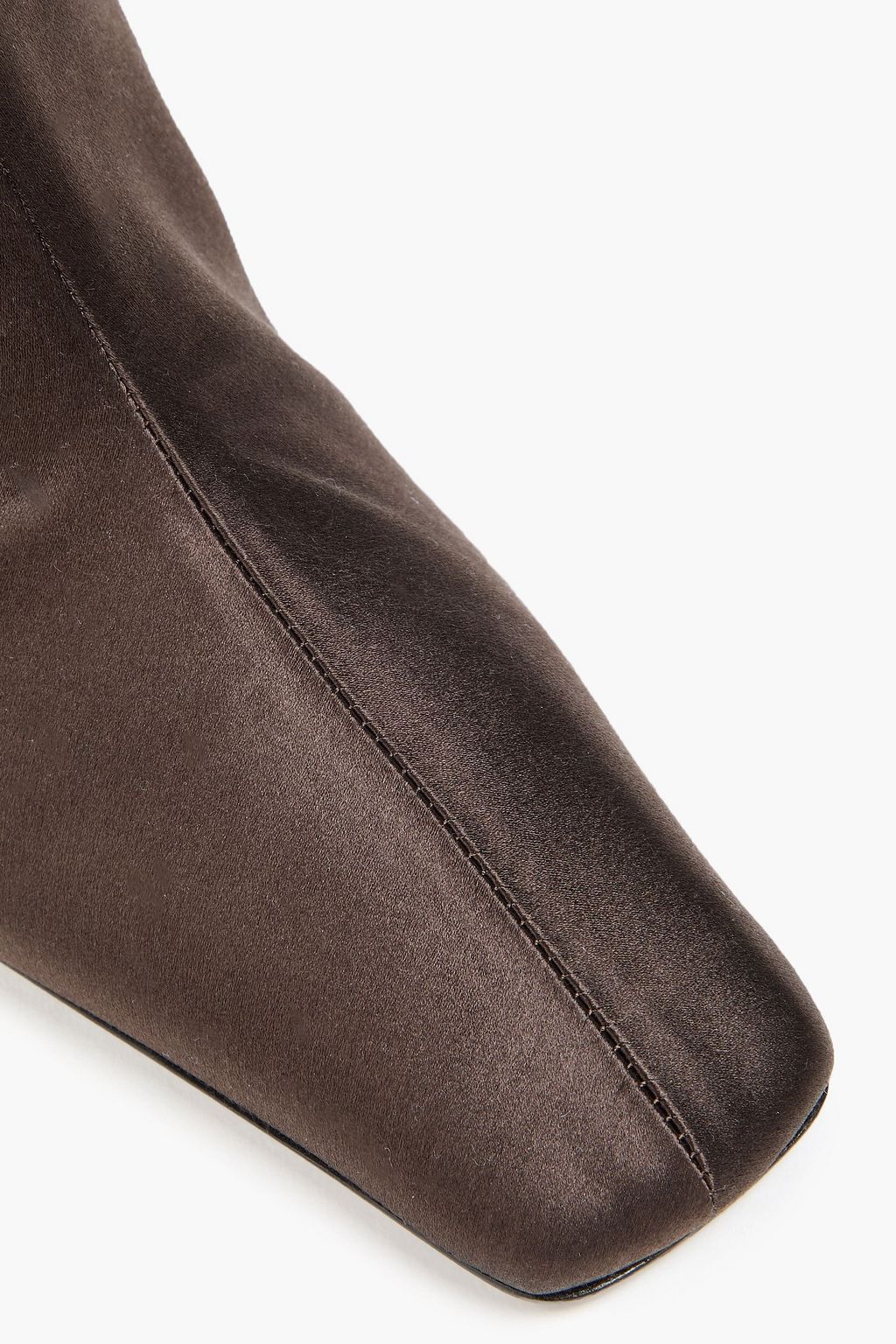 MAGDA BUTRYM Plush-trimmed satin ankle boots