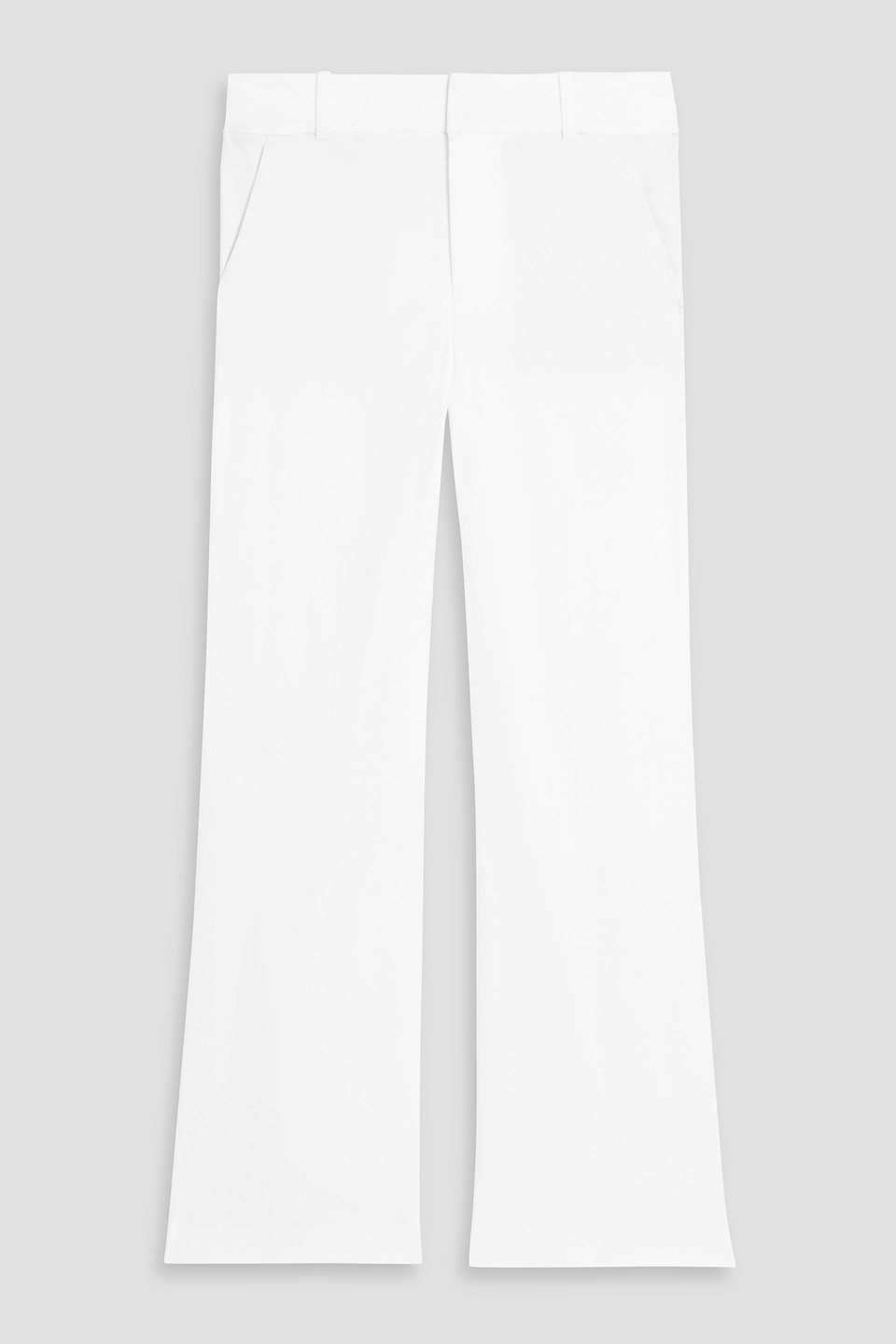 Alice And Olivia Quinn Linen-blend Flared Pants In White