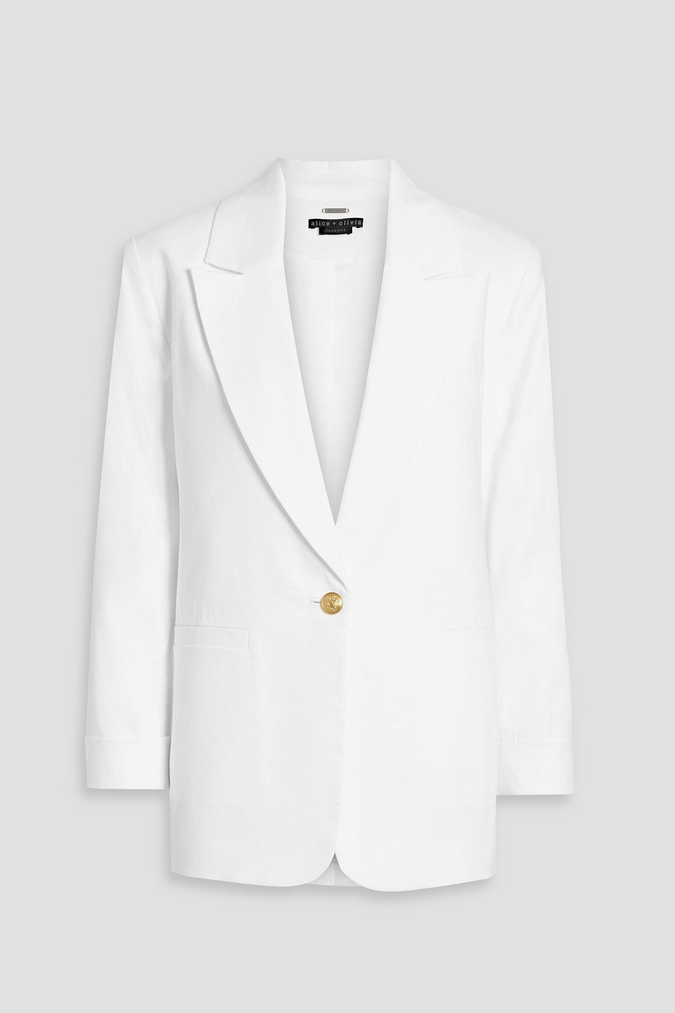 alice olivia - billie linen-blend blazer - white - l