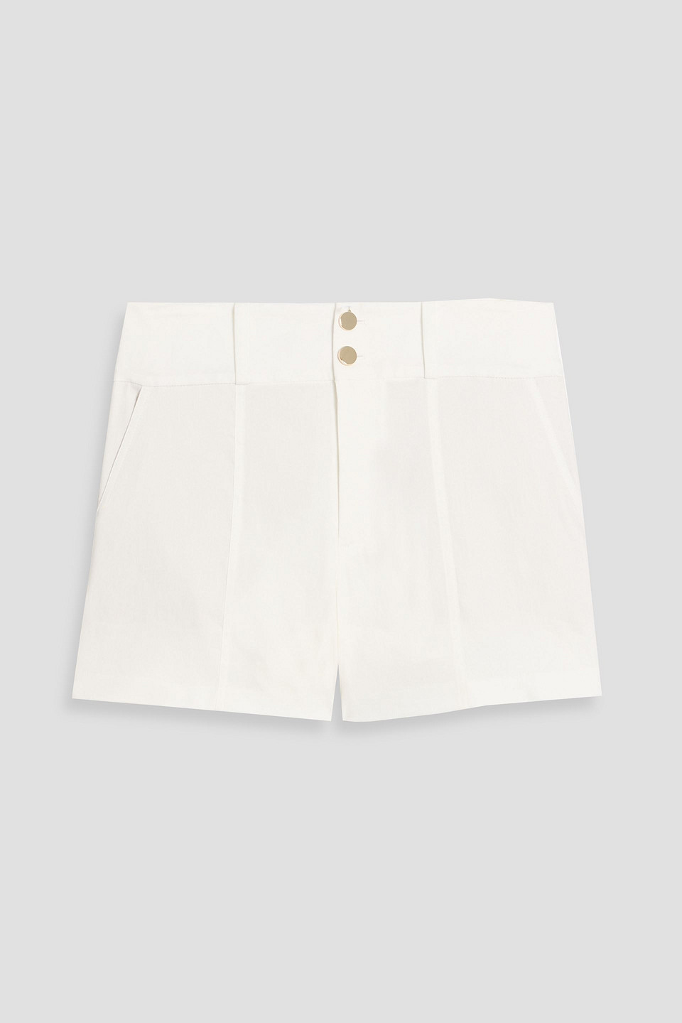 Alice And Olivia Mame Linen-blend Shorts In White