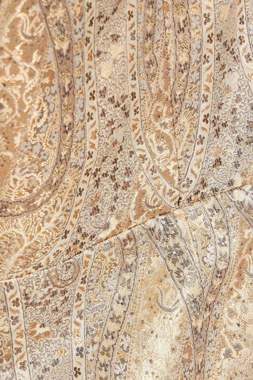 ALICE + OLIVIA Paige strapless metallic jacquard mini dress