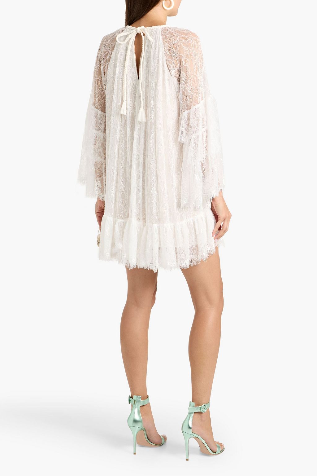 ALICE + OLIVIA Delia ruffled corded lace mini dress | THE OUTNET