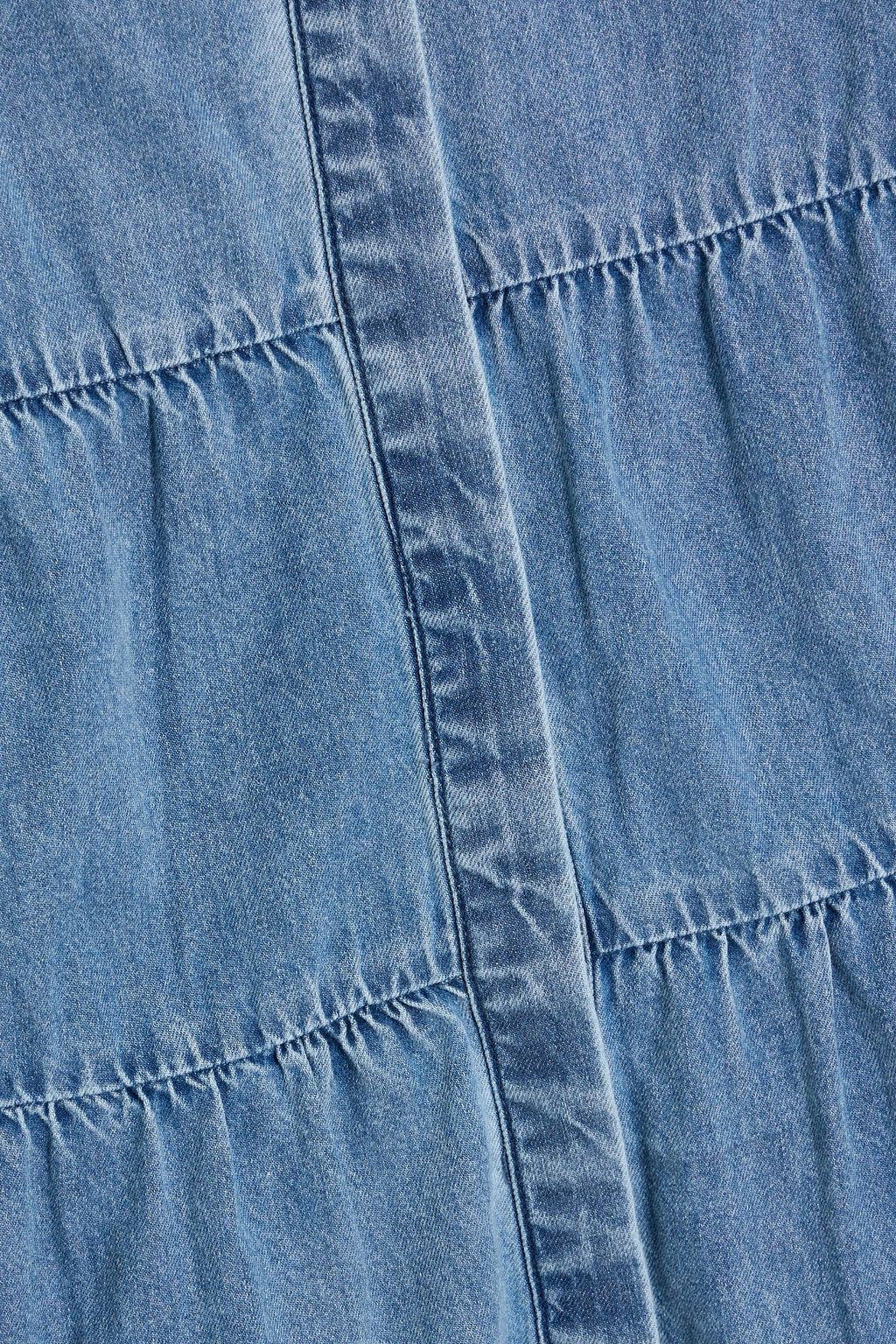 ALICE + OLIVIA JEANS Jem tiered denim mini dress