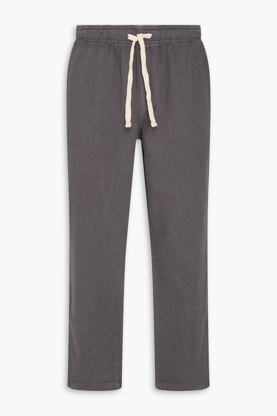 Frame Tapered Cotton Drawstring Pants In Gray