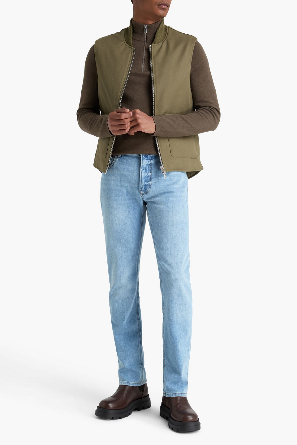  Frame - Modern Straight Whiskered Denim Jeans - Blue - 31 