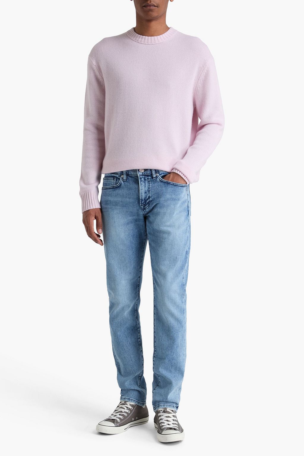 FRAME L'Homme slim-fit faded denim jeans