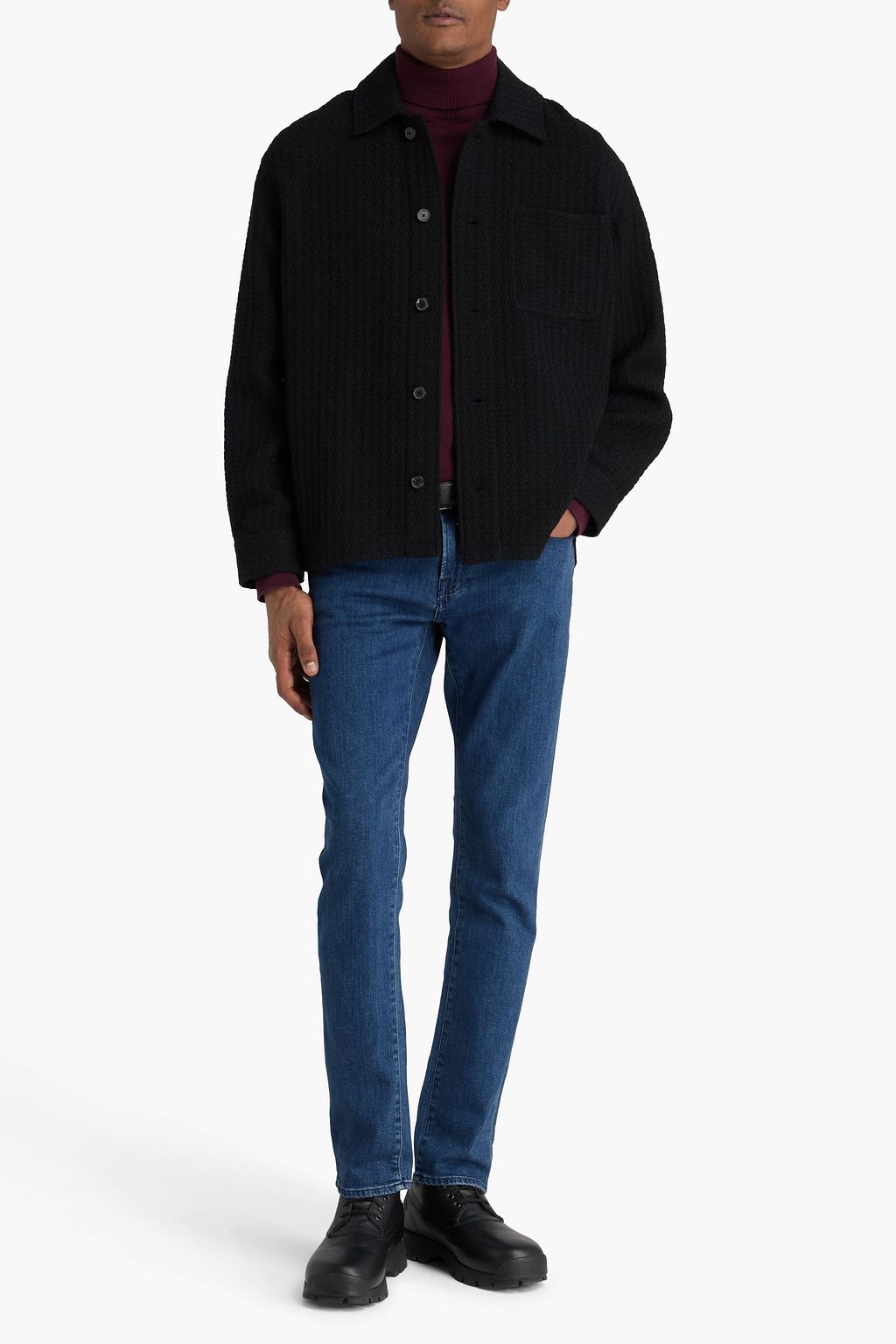 FRAME Wool-blend tweed overshirt