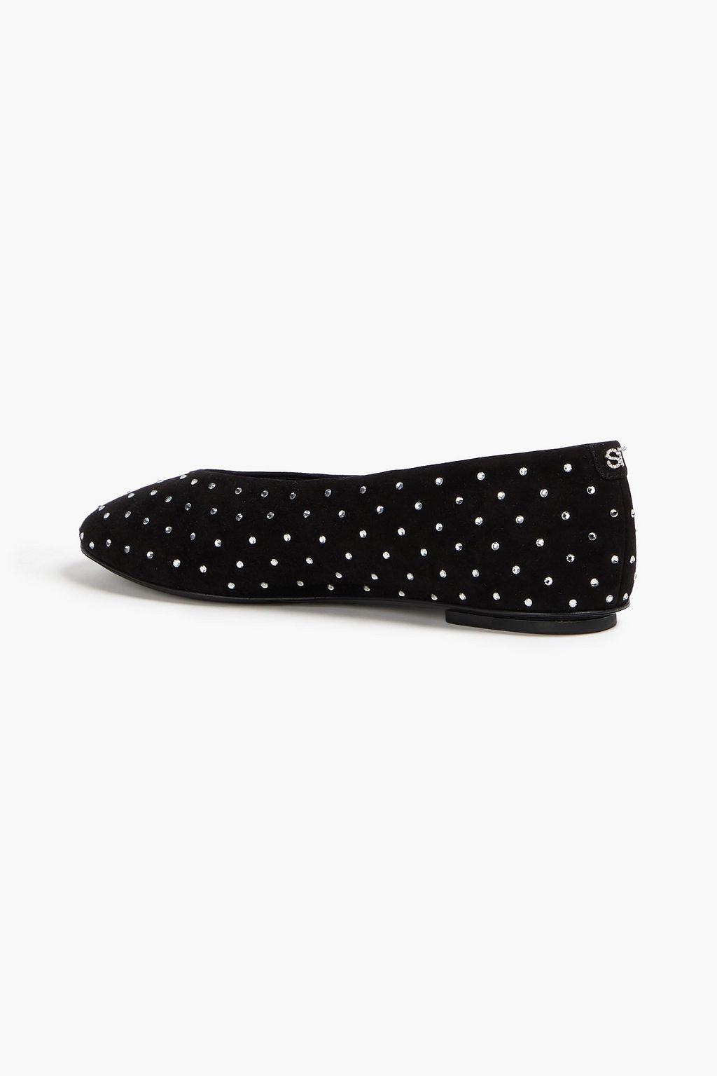SERGIO ROSSI Crystal-embellished suede ballet flats