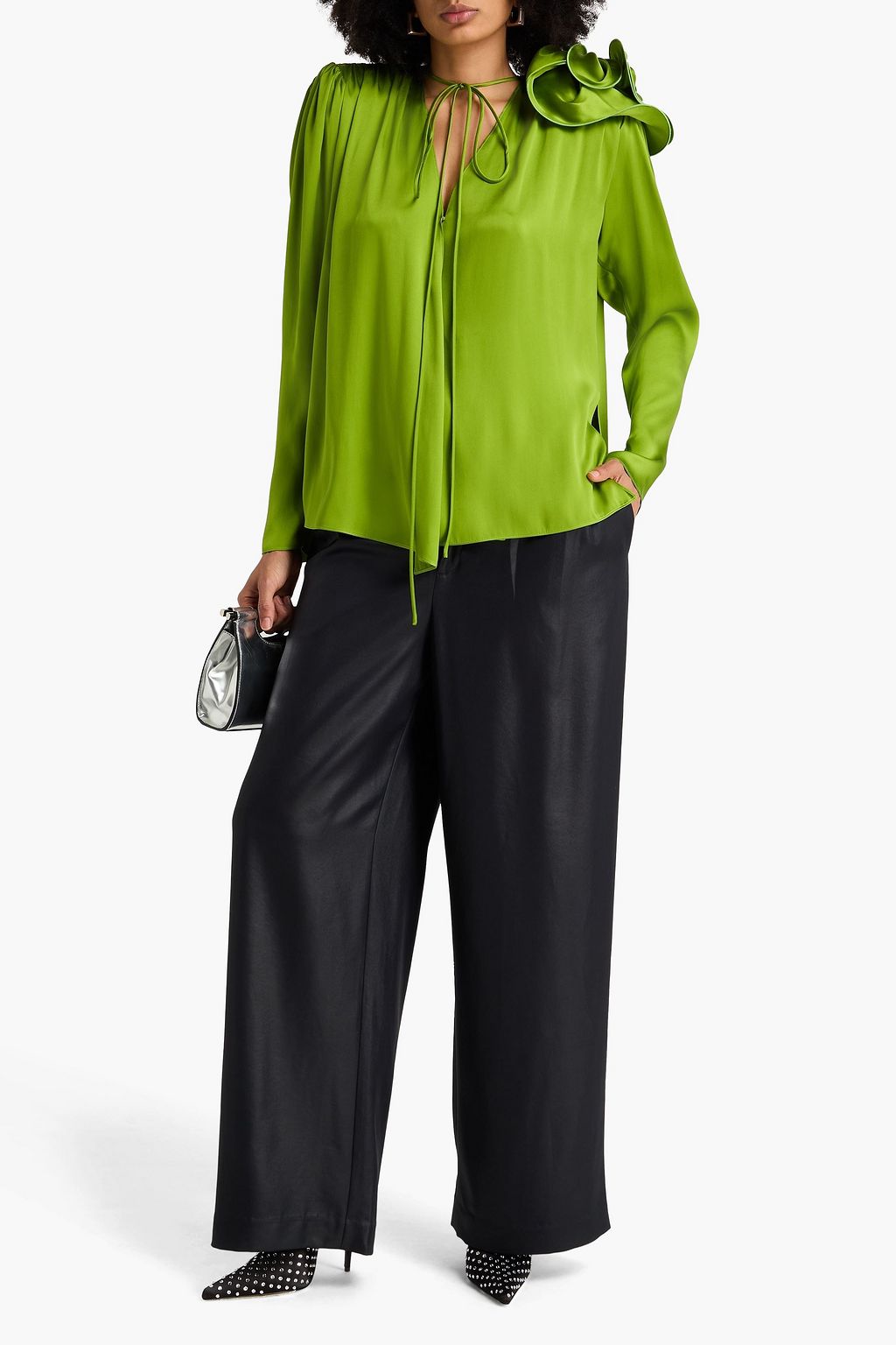 MAGDA BUTRYM Silk-satin wrap blouse