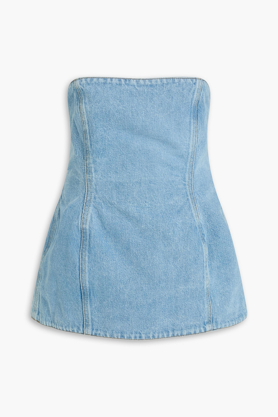 Magda Butrym Strapless Denim Top In Blue